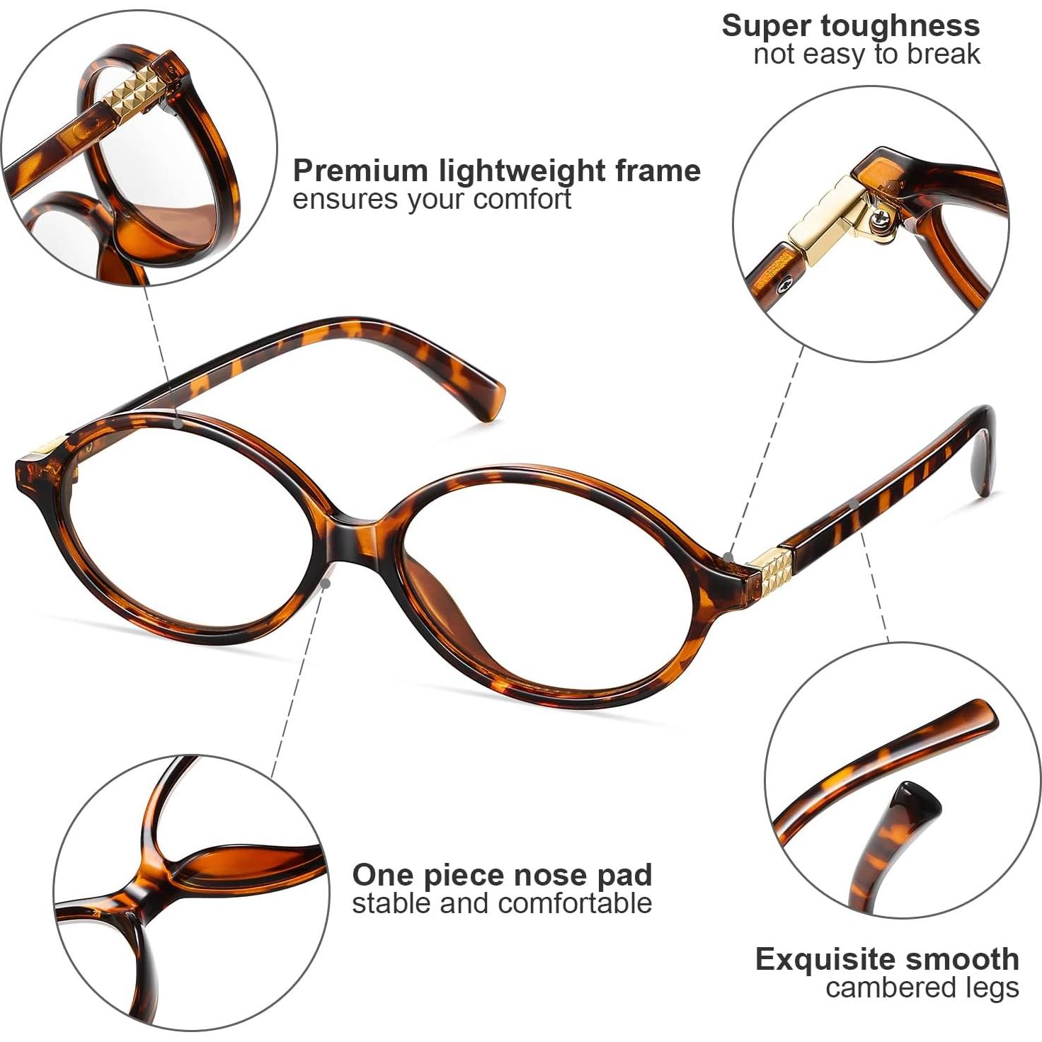 Gafas Retro Ovaladas Snosue con Bloqueo de Luz Azul - Unisex