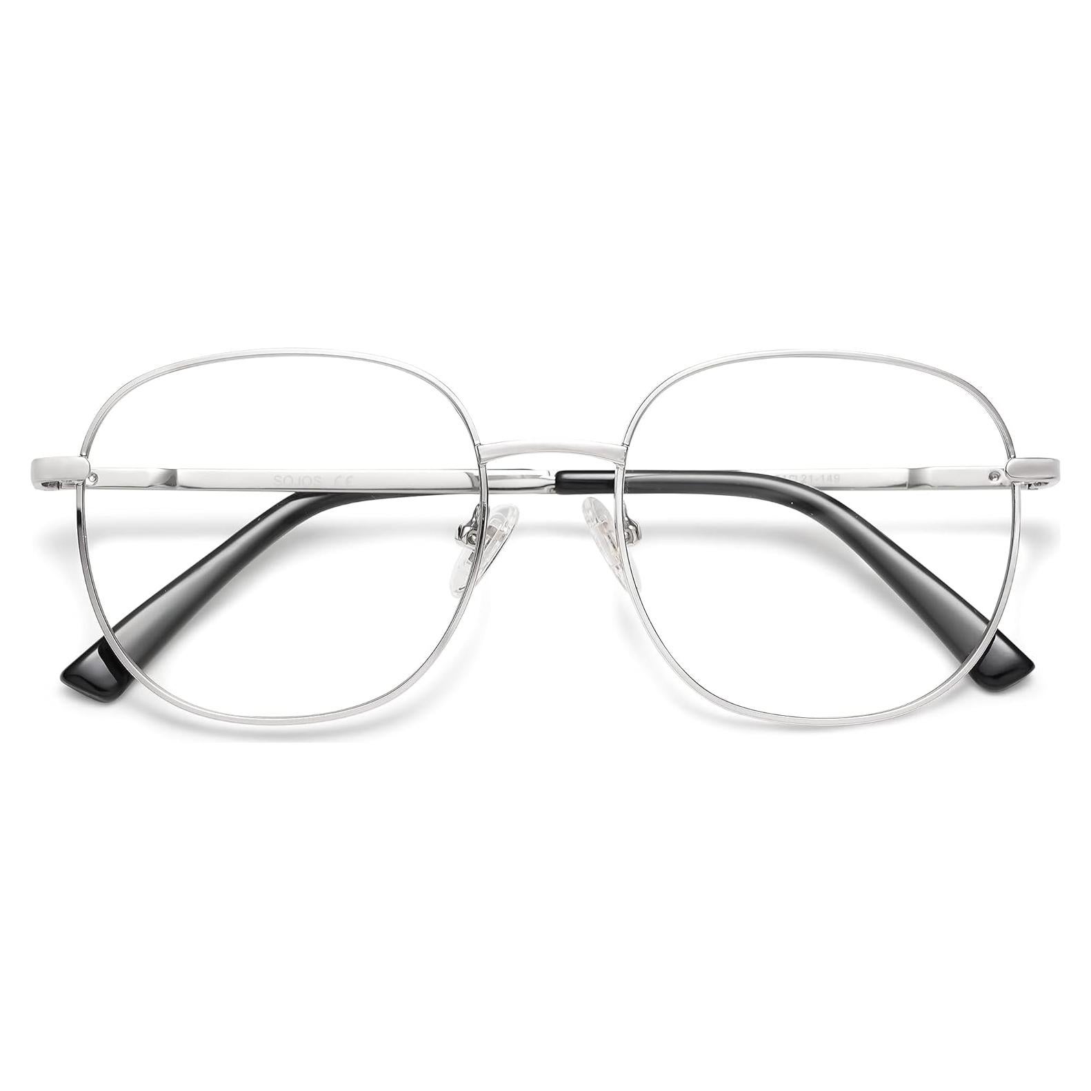 Gafas Cuadradas SOJOS SJ1137 Bloqueo Luz Azul Plata 54mm