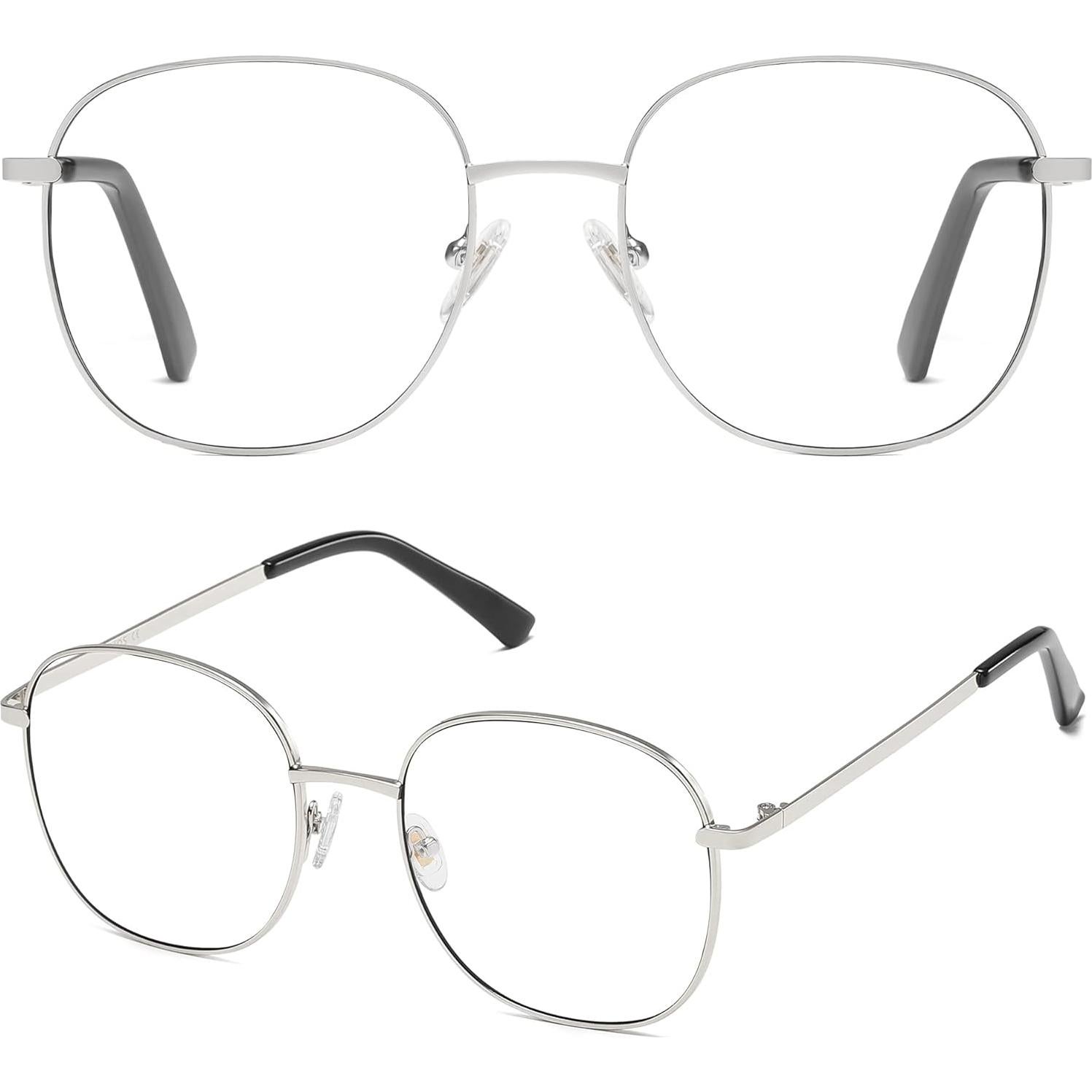 Gafas Cuadradas SOJOS SJ1137 Bloqueo Luz Azul Plata 54mm