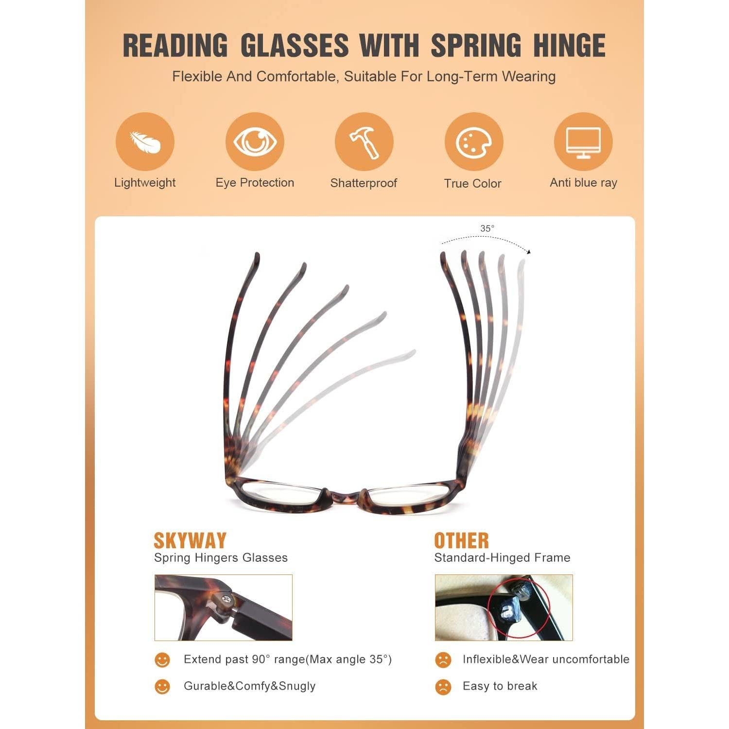 Gafas de lectura bloqueadoras de luz azul SKYWAY - Paquete de 5