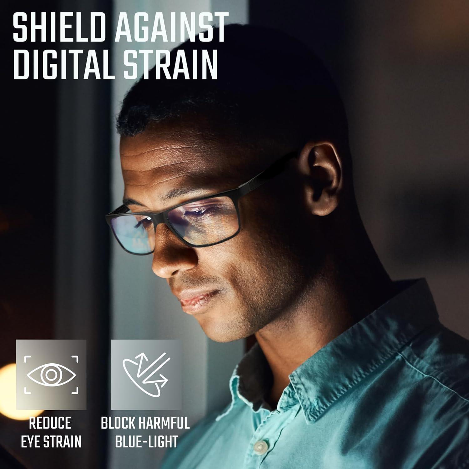 Gafas Anti Luz Azul TR90 UV400 para Hombres - Metal Gris