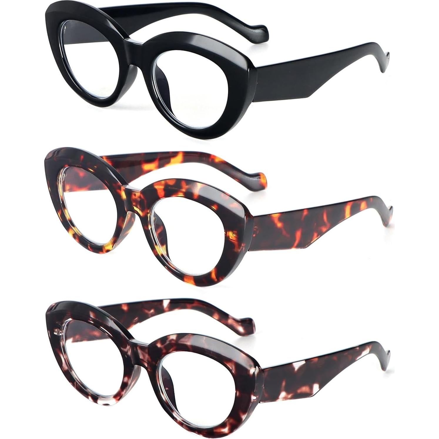 Gafas de Lectura MMOWW Ojo de Gato 3 Pares Bloqueo Luz Azul