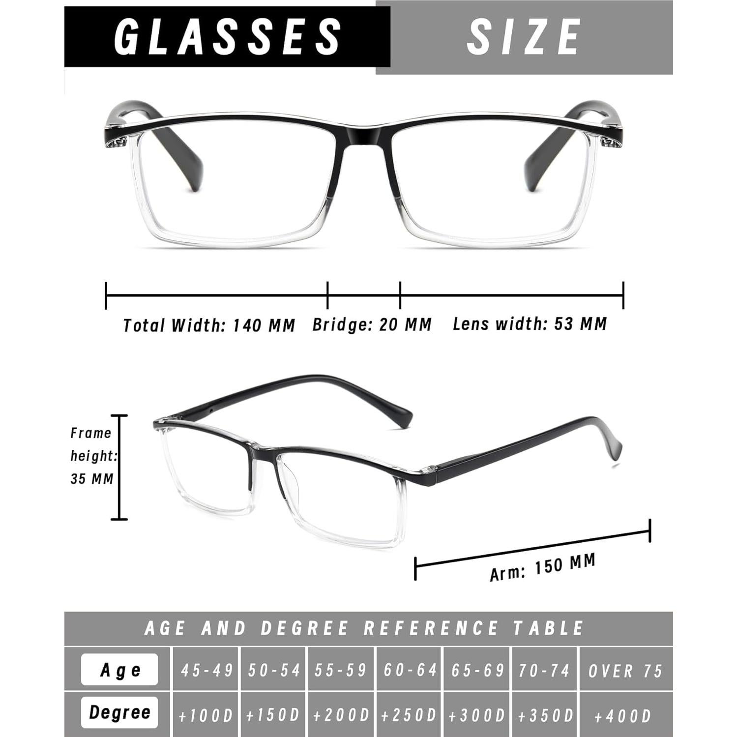 Gafas de Lectura Hubeye 5PCS Antirreflejo UV400 2.5x