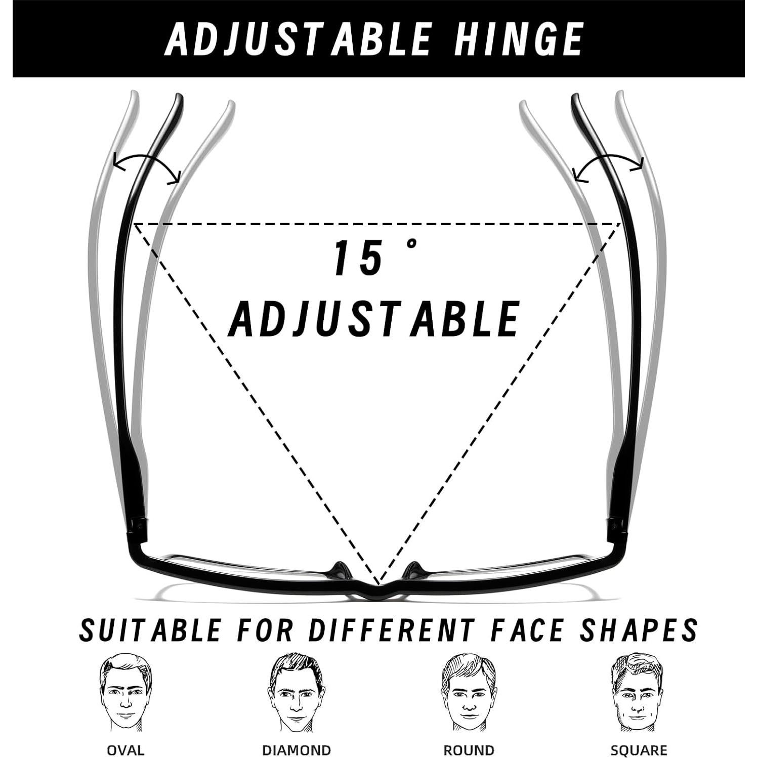 Gafas de Lectura Hubeye 5PCS Antirreflejo UV400 2.5x