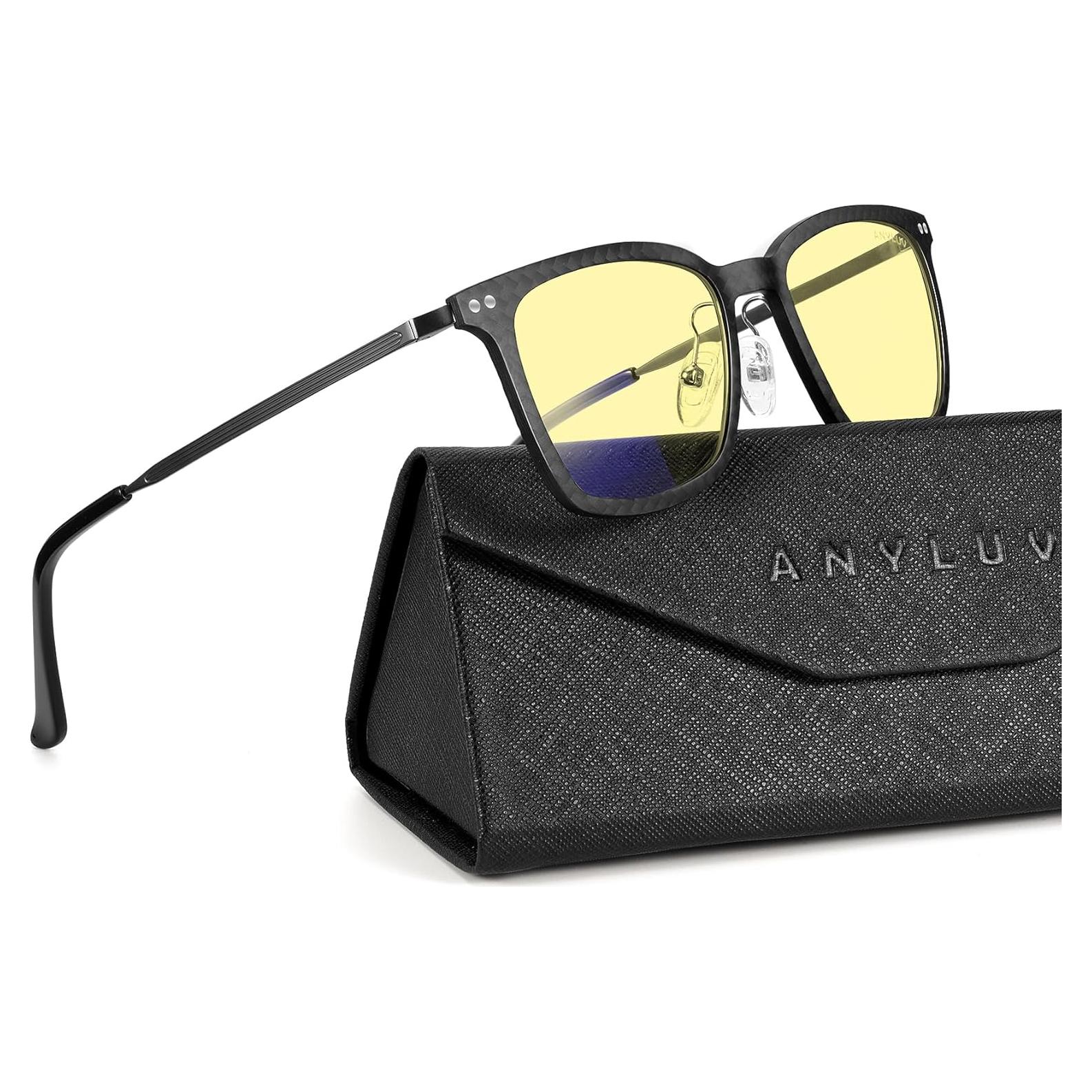 Gafas de luz azul ANYLUV AN4562-N para hombres - Fibra de carbono