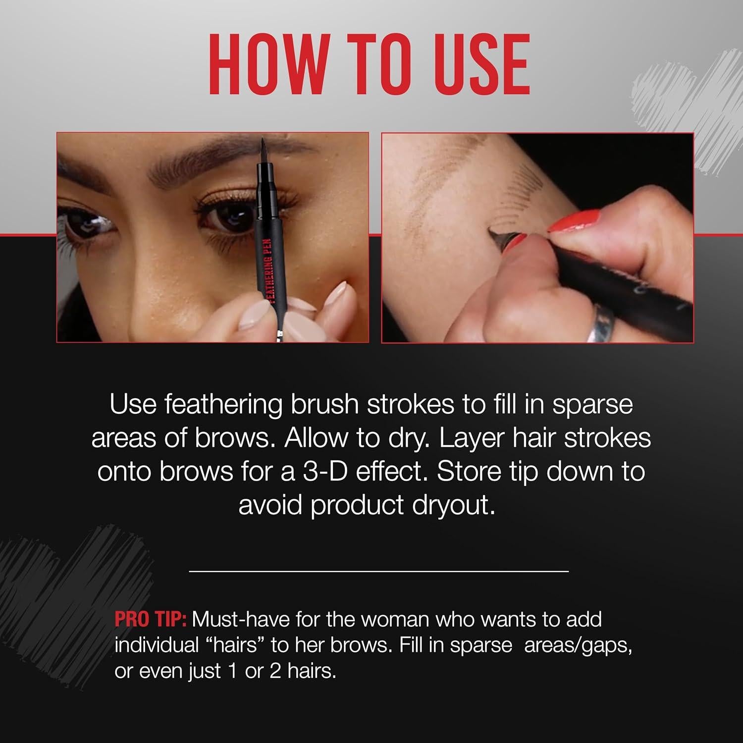 Bolígrafo de Pluma para Cejas Ardell Beauty Marrón Oscuro