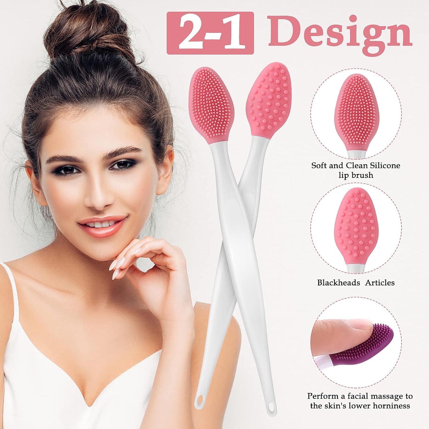 5 Pcs Cepillo Exfoliante de Labios WLLHYF Silicona Doble Cara