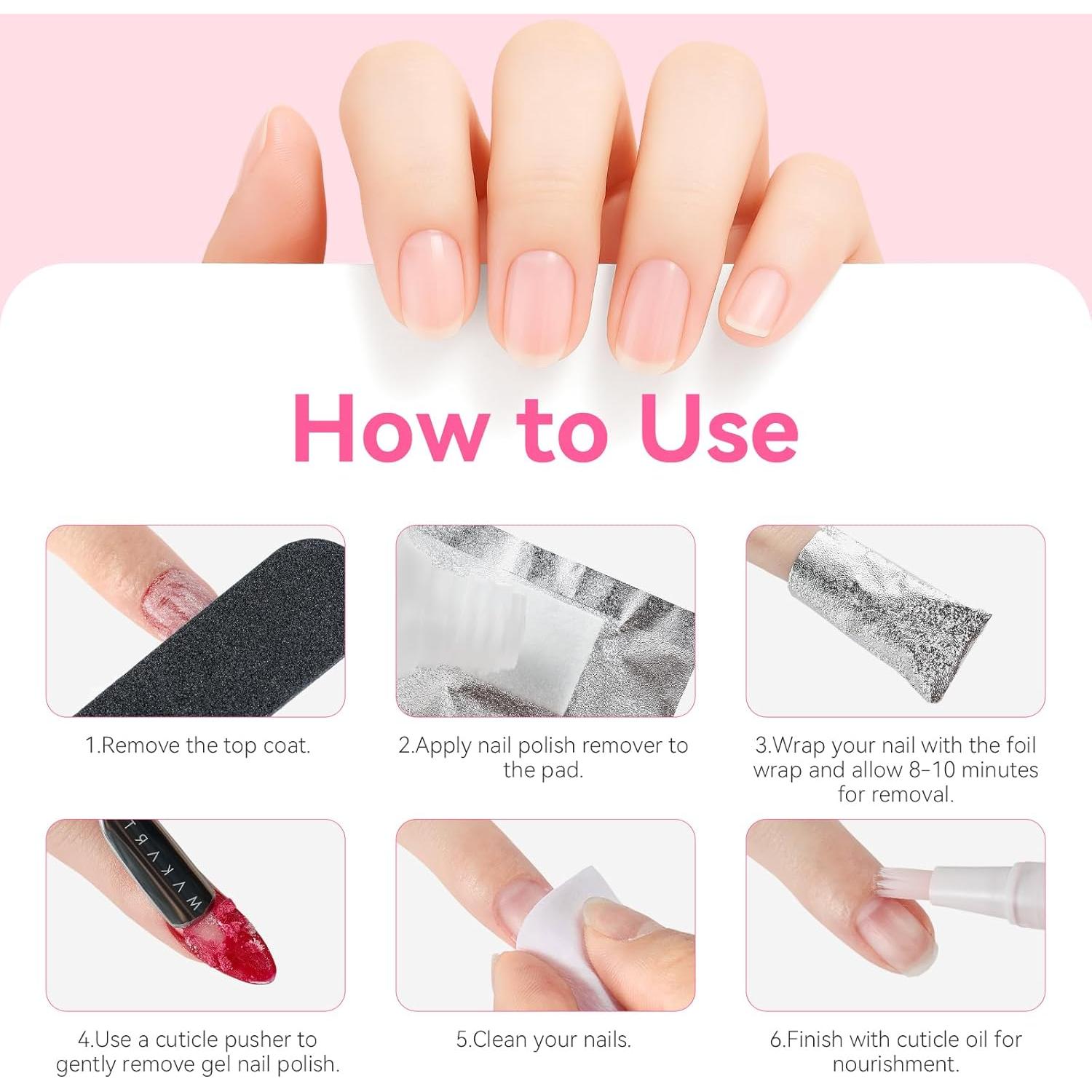 Removedor de Esmalte de Uñas Makartt - 100 Envolturas de Aluminio