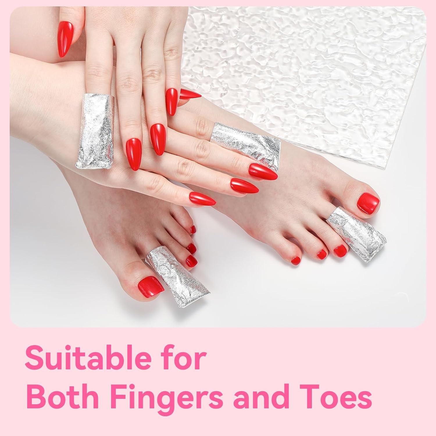 Removedor de Esmalte de Uñas Makartt - 100 Envolturas de Aluminio