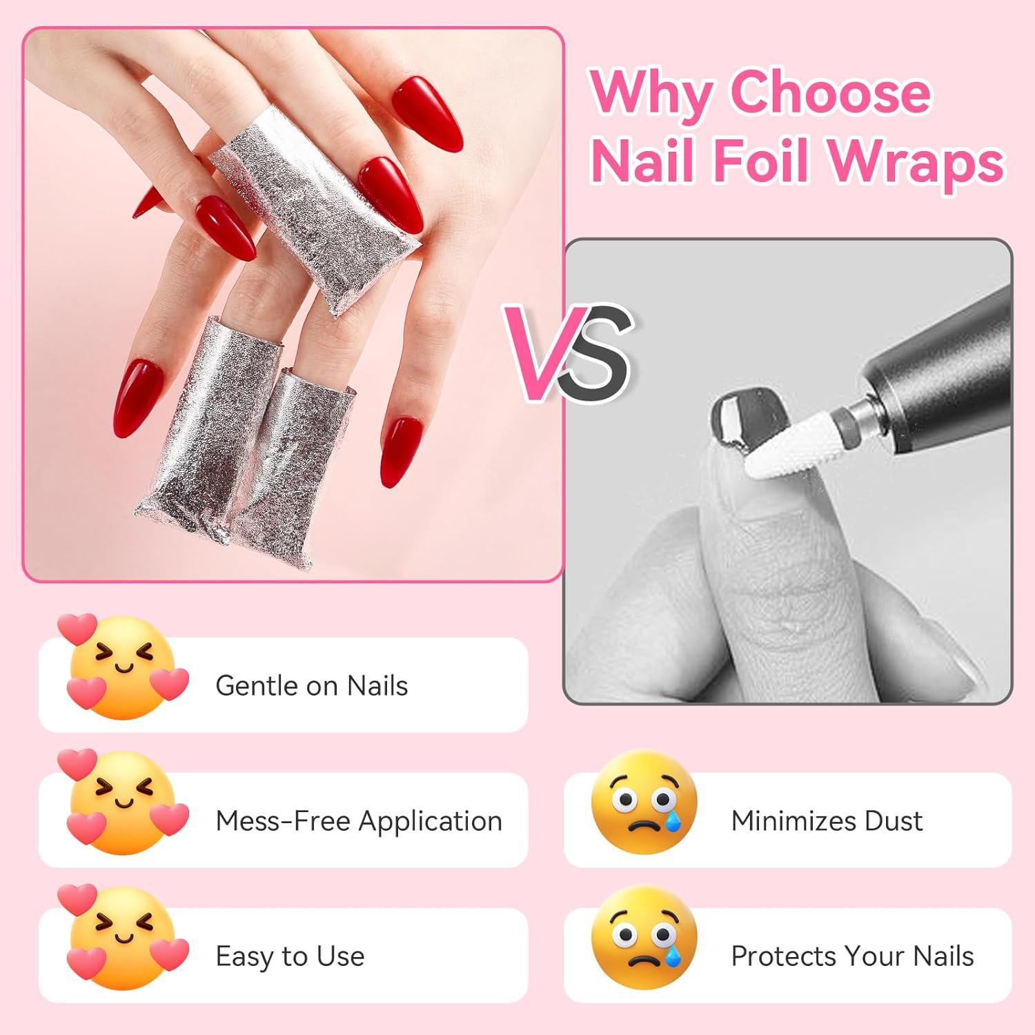 Removedor de Esmalte de Uñas Makartt - 100 Envolturas de Aluminio