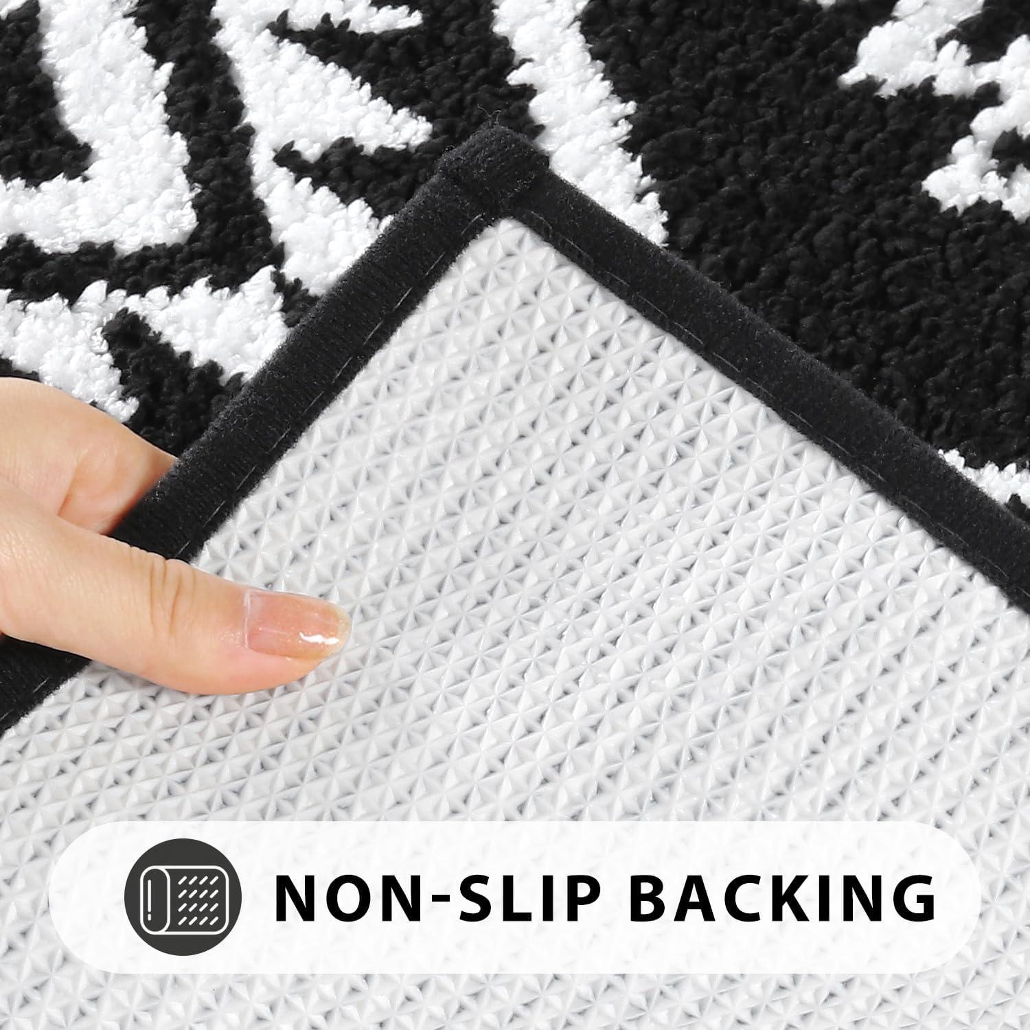 Alfombra de Baño Boho Negra Uphome 46x119 cm Antideslizante