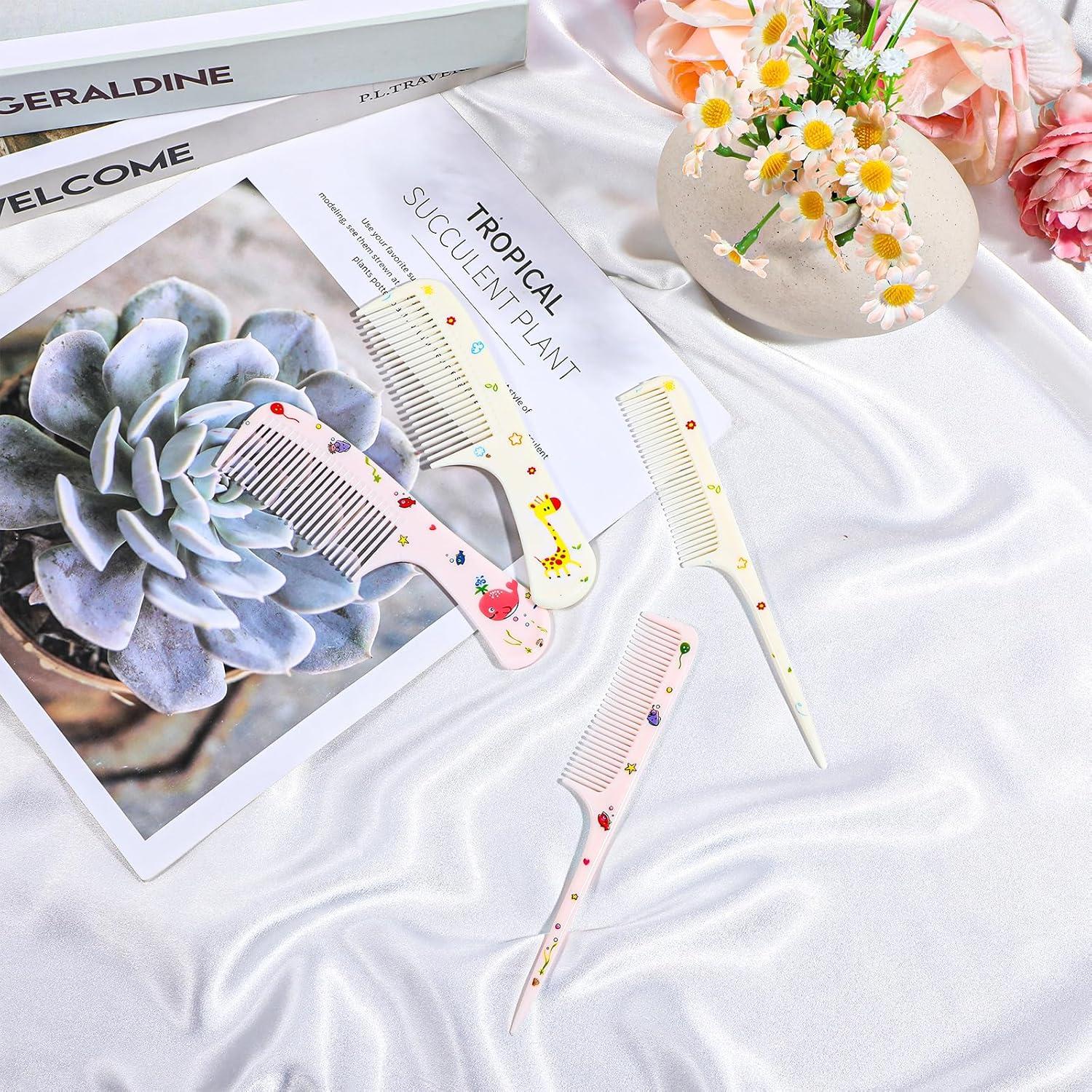 Set de Peines y Cepillos para Bebé Giantree - 4 Piezas Rosa y Amarillo