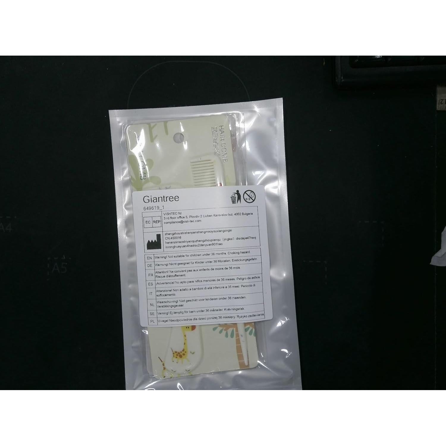 Set de Peines y Cepillos para Bebé Giantree - 4 Piezas Rosa y Amarillo