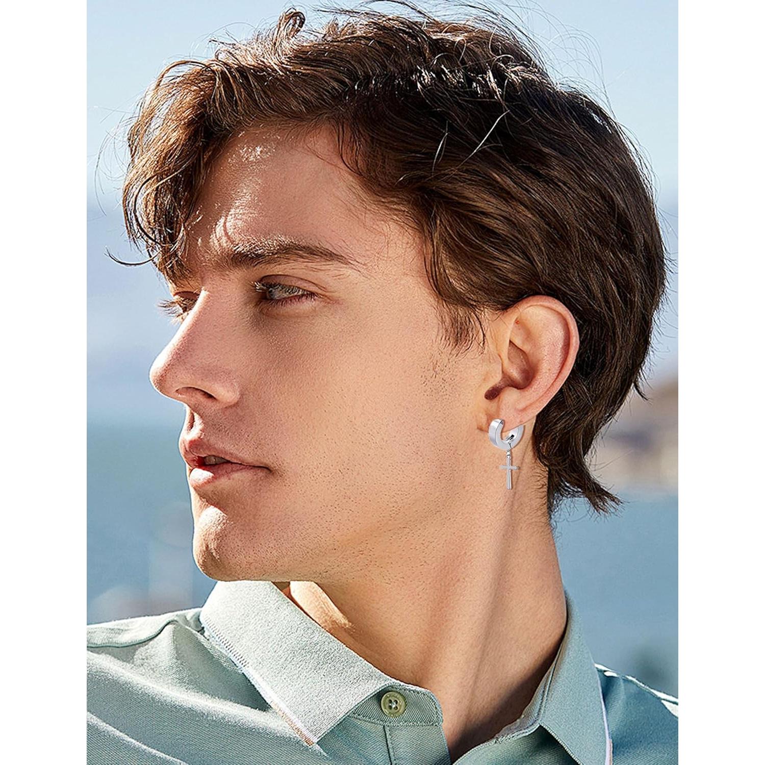 7 Pares de Pendientes Magnéticos Ofeiyaa de Acero Inoxidable