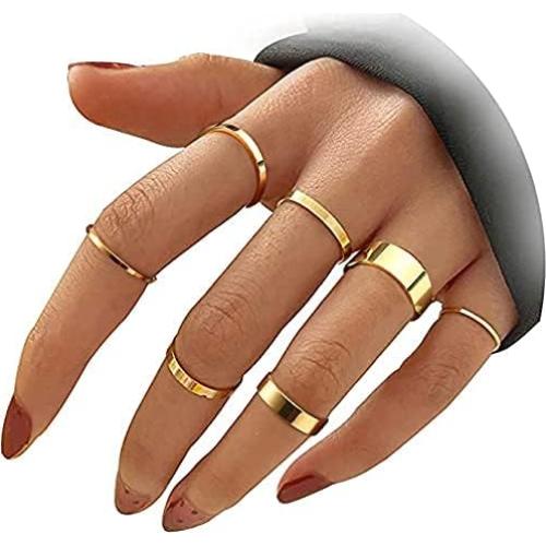 Conjunto de Anillos de Nudillo HAIAISO 10 Pcs Acero Inoxidable