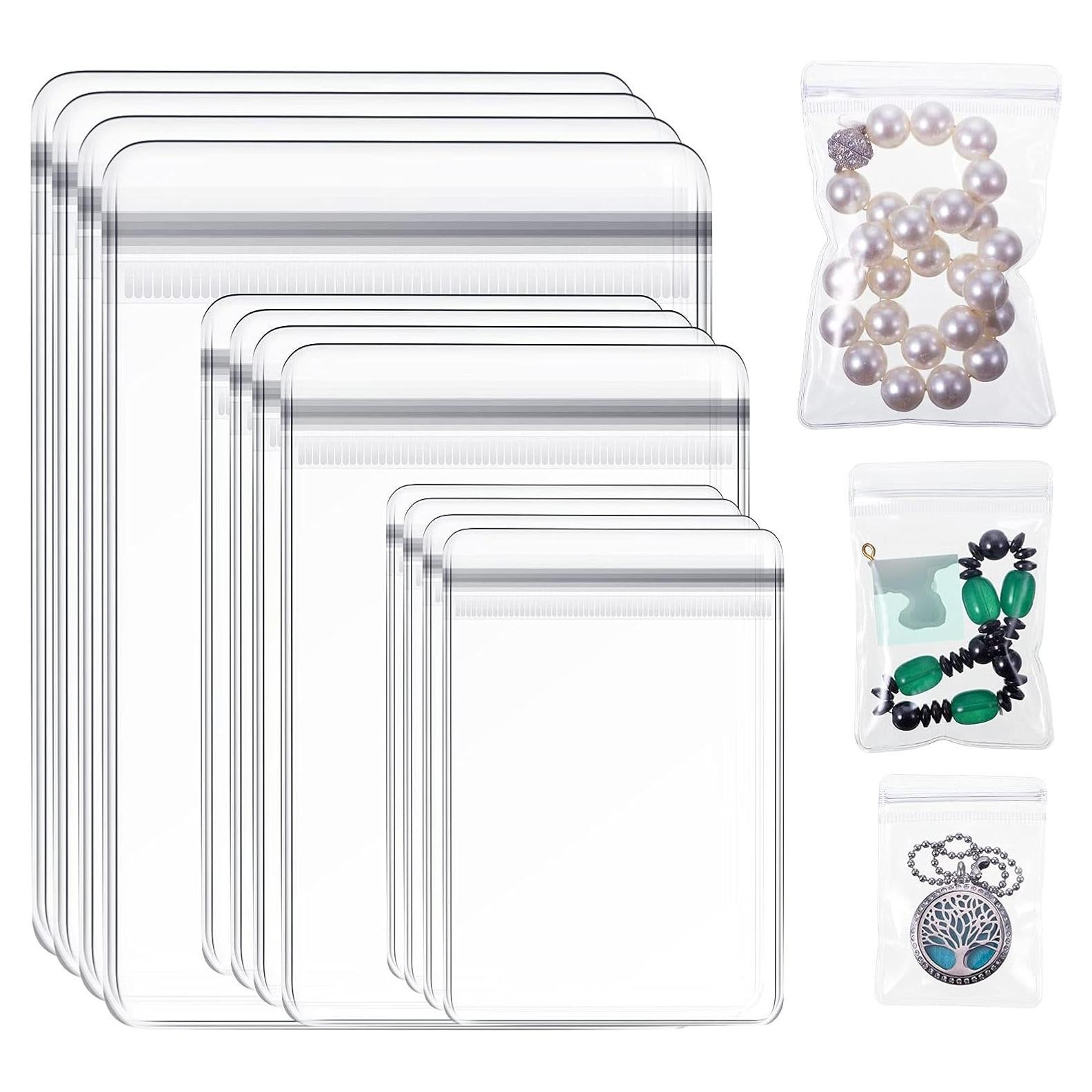 Bolsas de Joyería Clabby 120 Piezas PVC Transparente 3 Tamaños