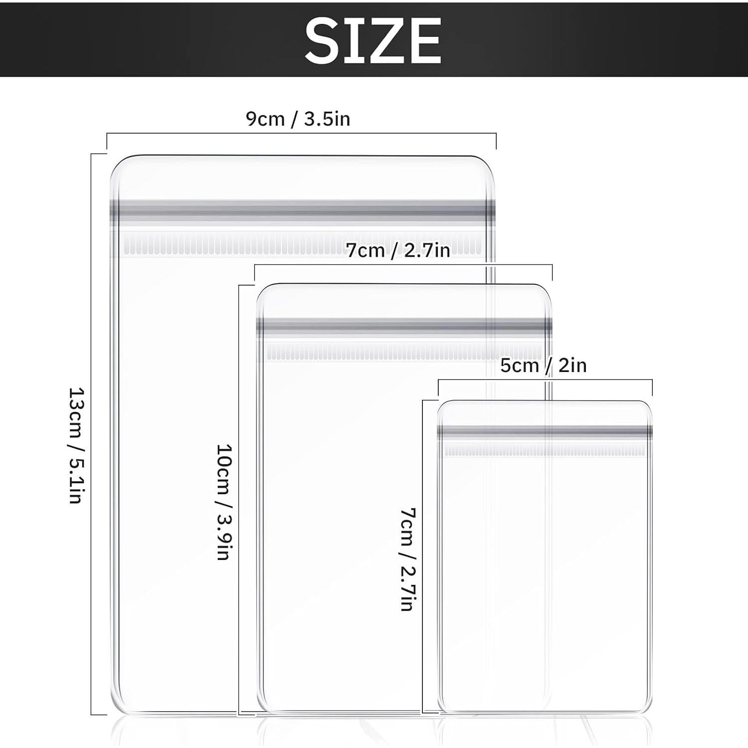 Bolsas de Joyería Clabby 120 Piezas PVC Transparente 3 Tamaños