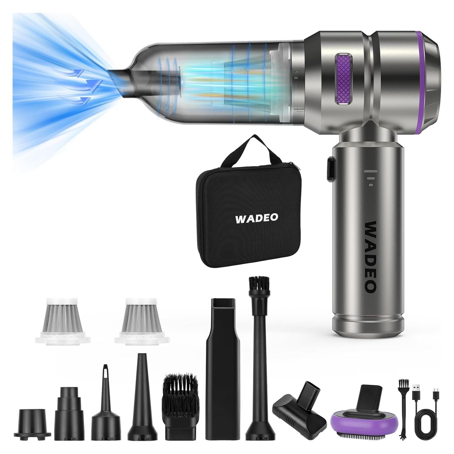 Aspiradora de Mano WADEO Inalámbrica 4-en-1 21000PA