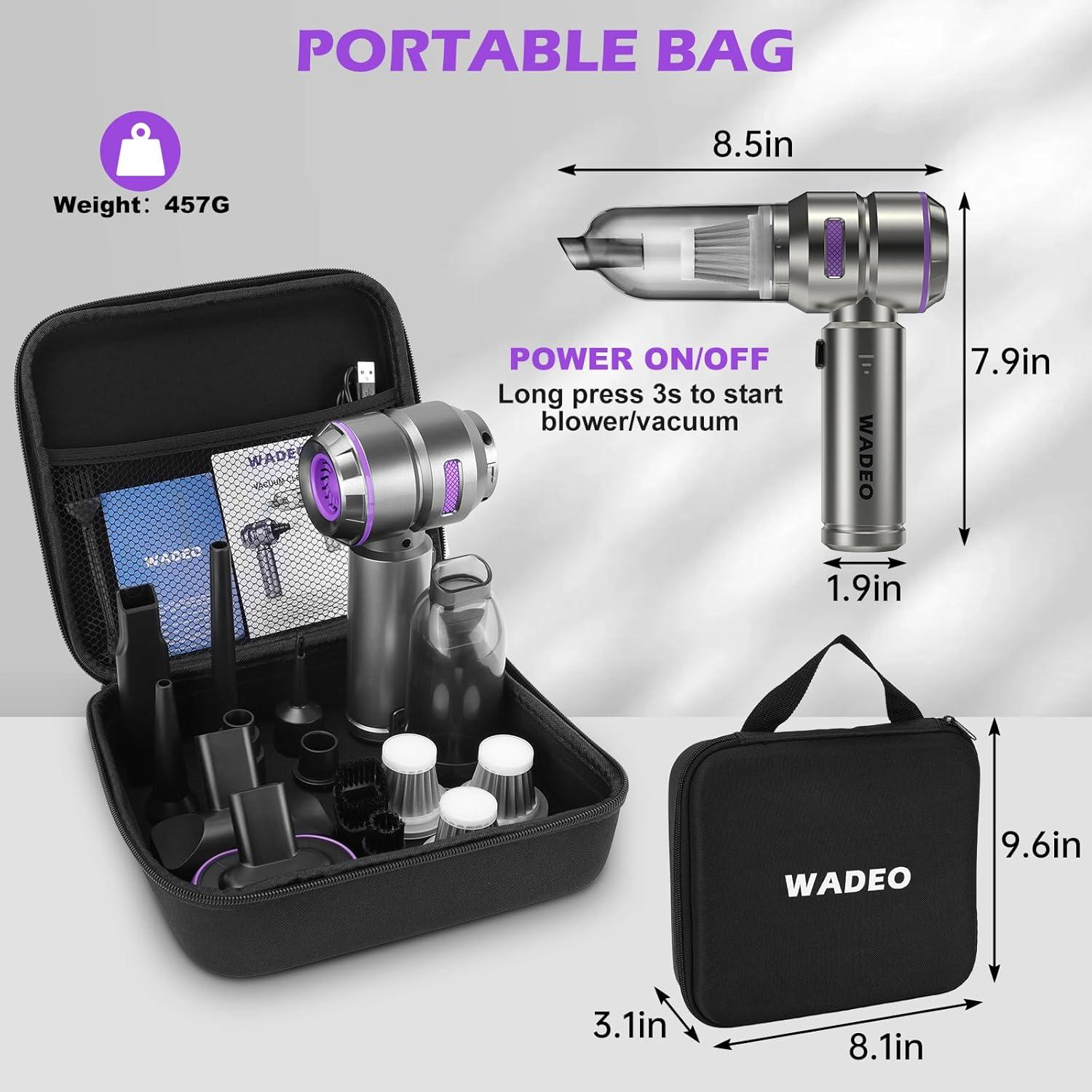 Aspiradora de Mano WADEO Inalámbrica 4-en-1 21000PA