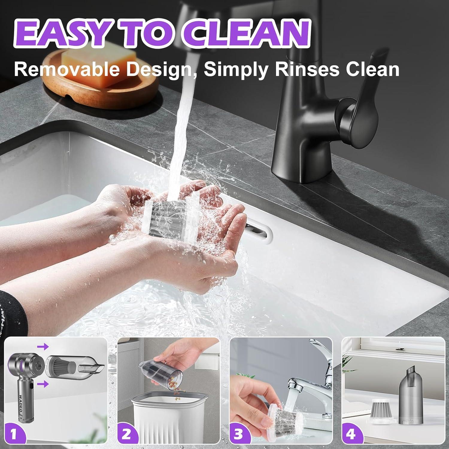 Aspiradora de Mano WADEO Inalámbrica 4-en-1 21000PA