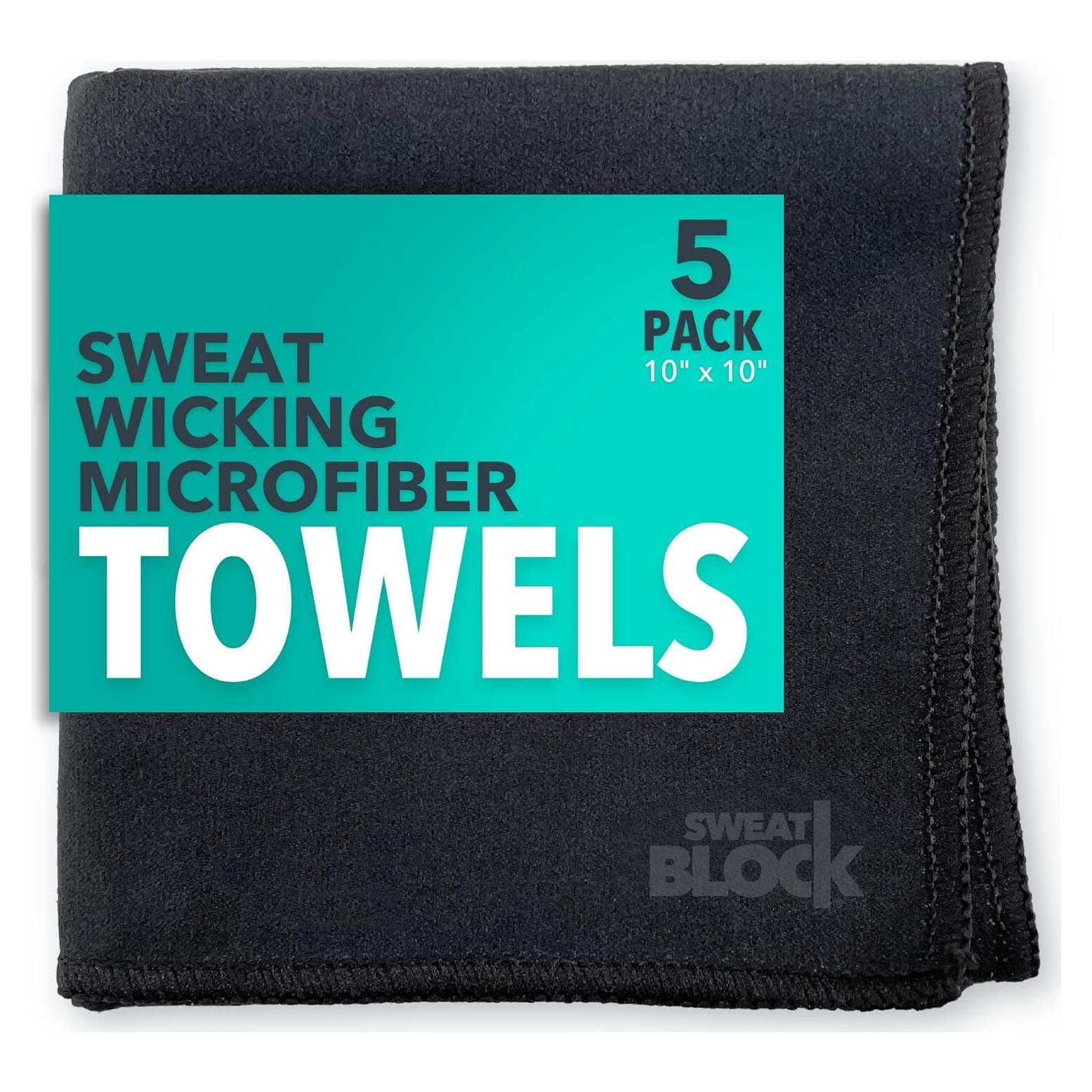 Pañuelos de Microfibra SweatBlock 25.4x25.4 cm 5 Pzs Negro
