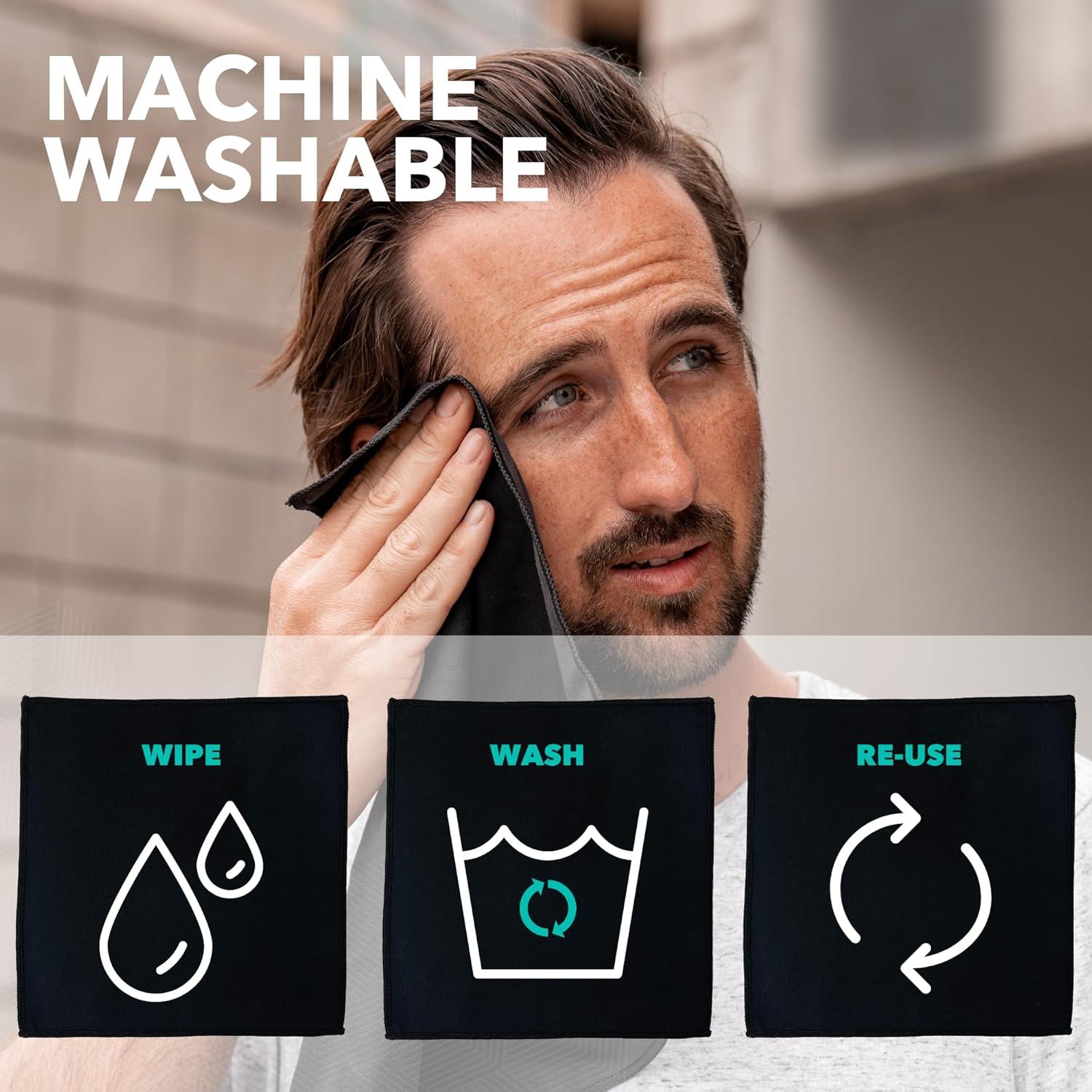 Pañuelos de Microfibra SweatBlock 25.4x25.4 cm 5 Pzs Negro