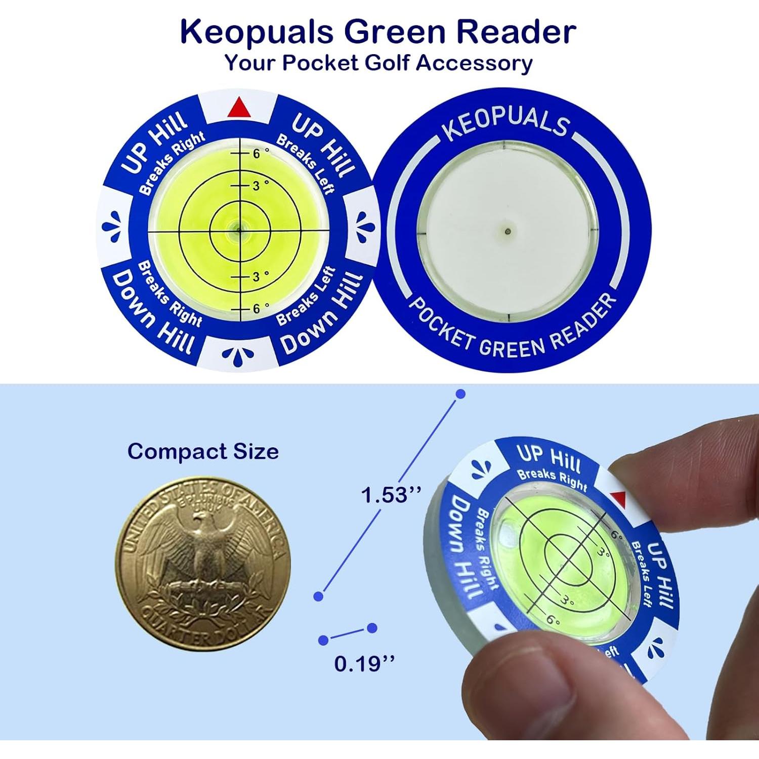 Lector de Verde de Golf KeoPuals con Nivel - Acrílico Azul
