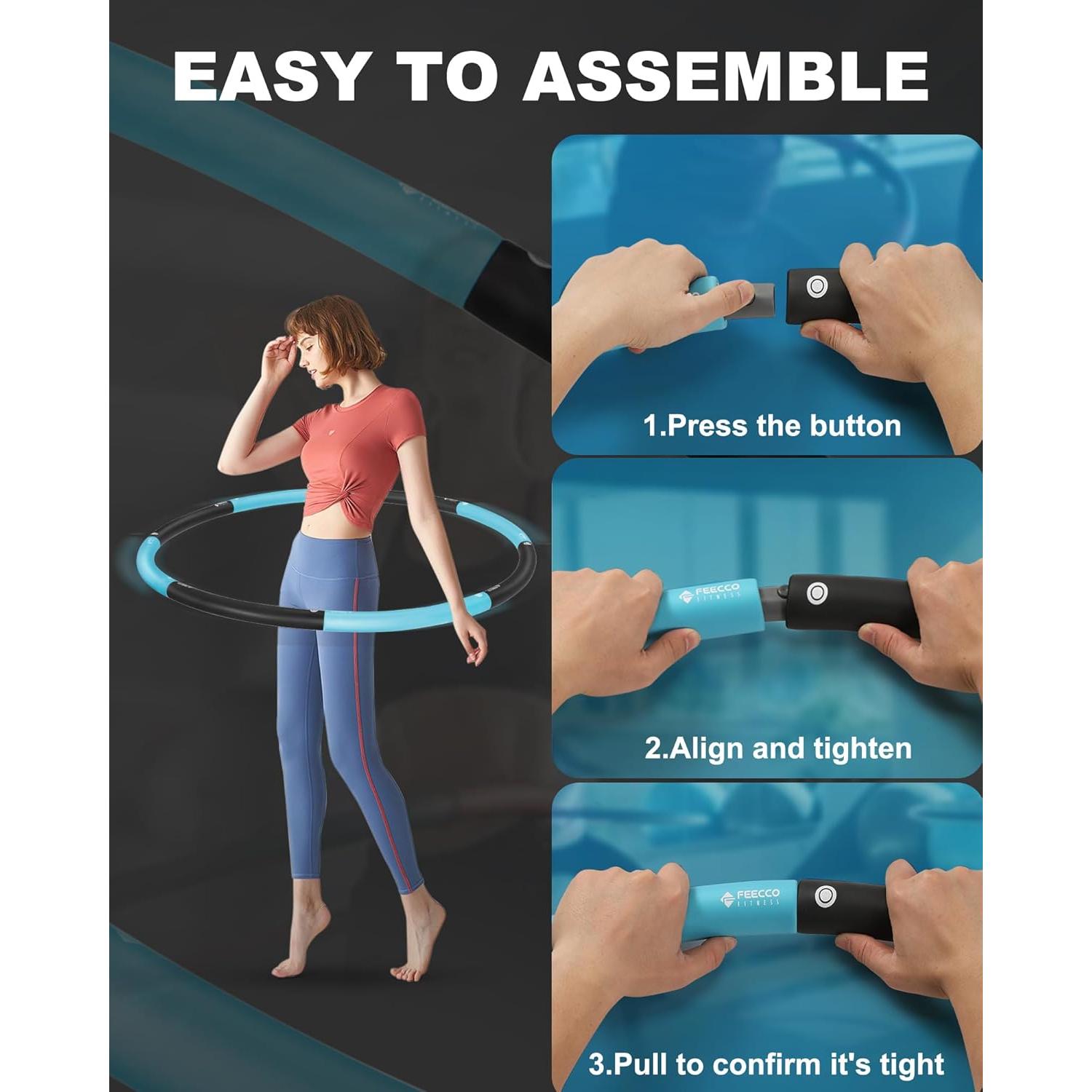 Aro de Fitness FEECCO 1 kg Ajustable 8 Secciones Desmontables