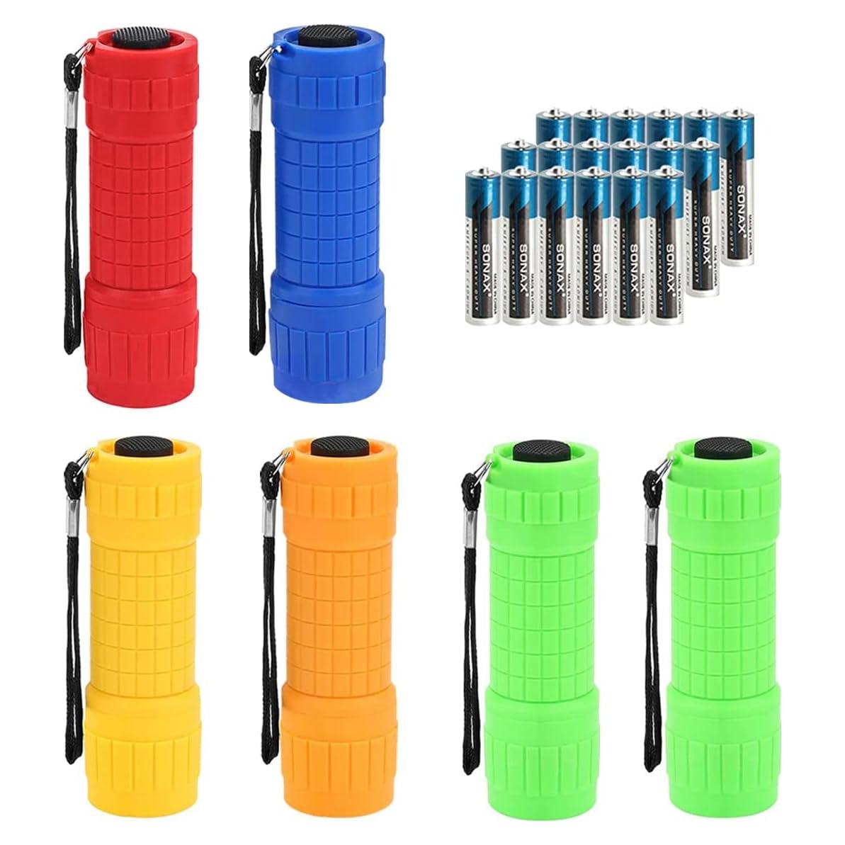 Juego de 6 Linternas LED COB Whaply con 18 Pilas AAA