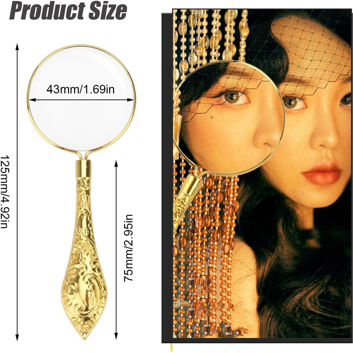 Lupa de Mano Rongon 5X con Mango Dorado para Lectura