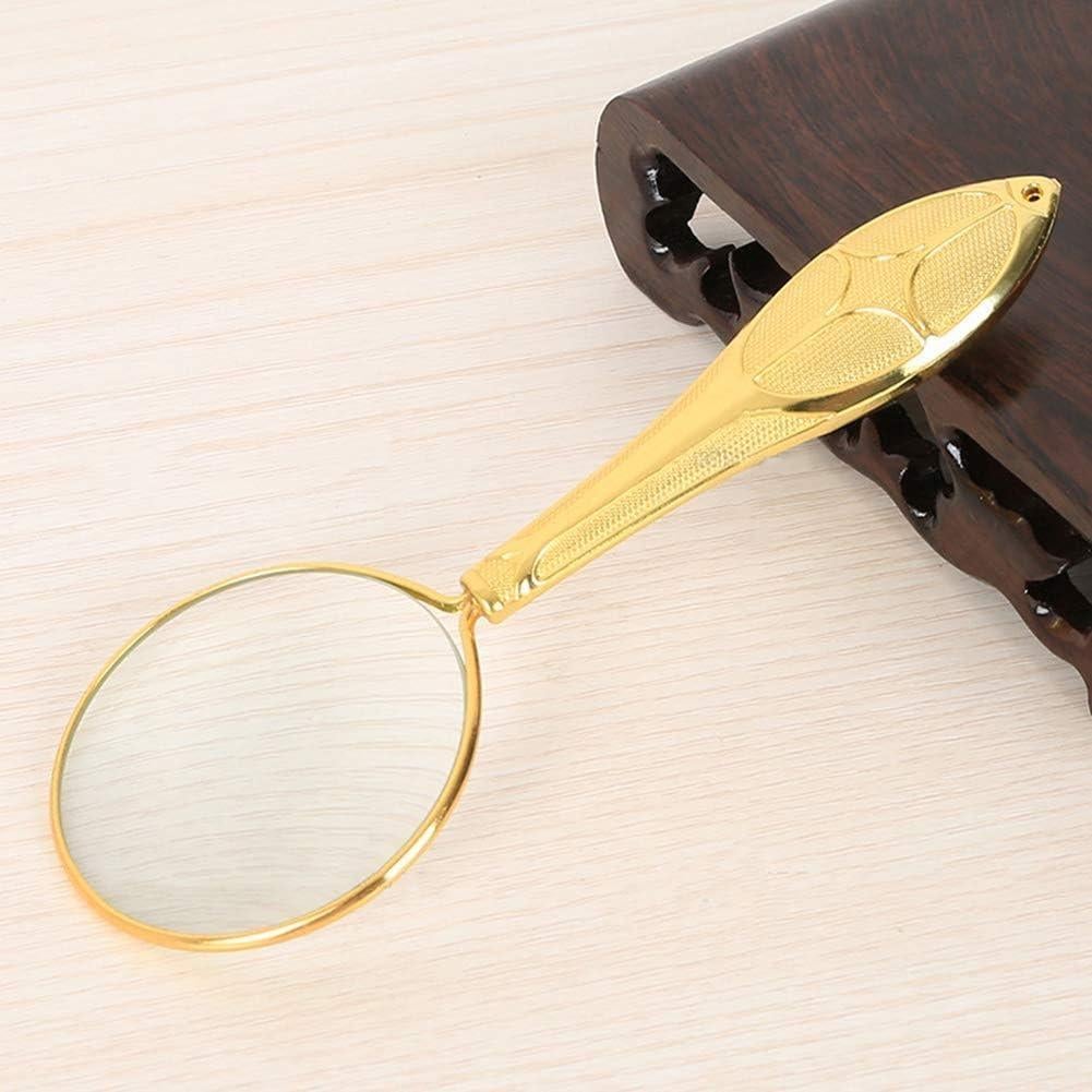 Lupa de Mano Rongon 5X con Mango Dorado para Lectura