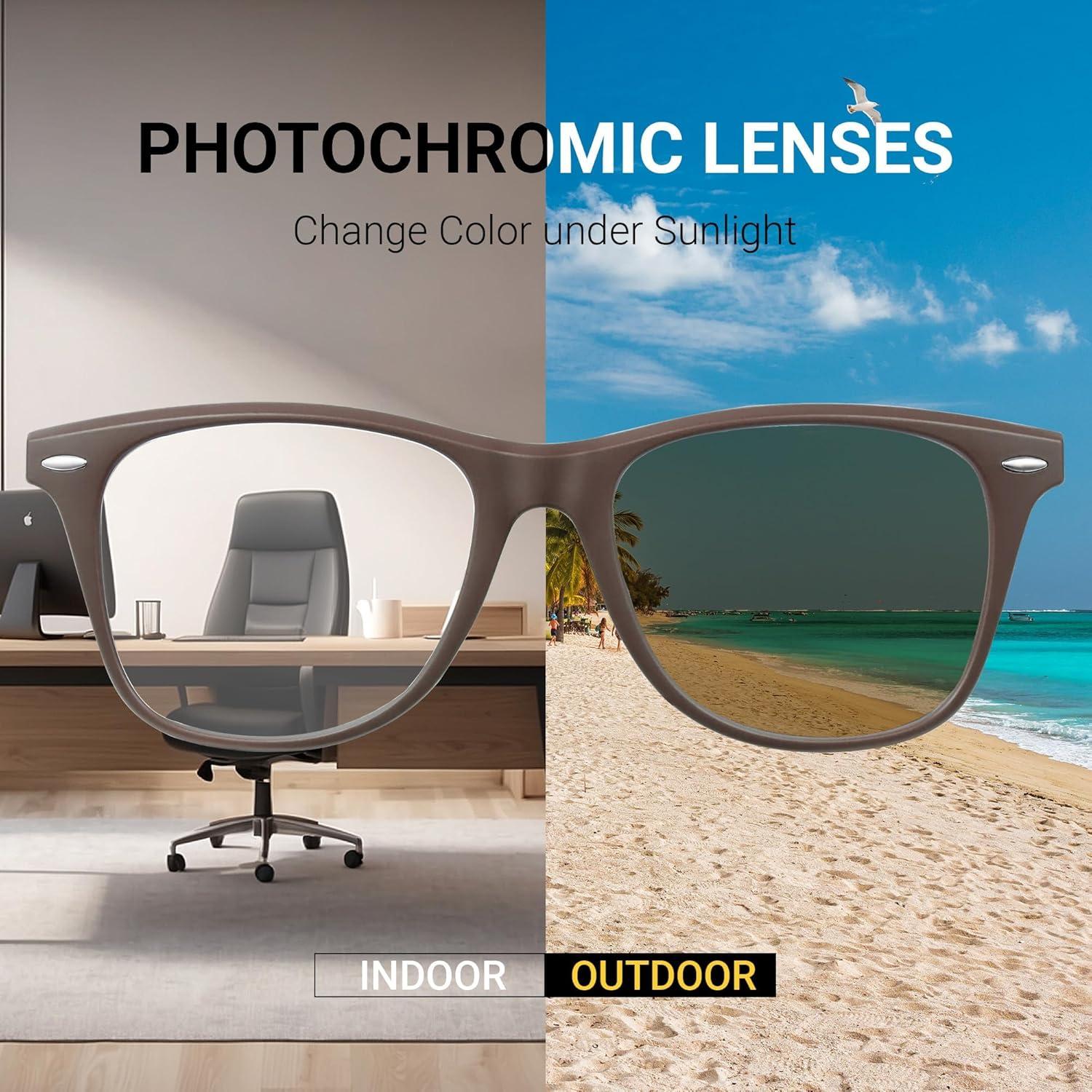 Gafas bloqueadoras de luz azul JM fotocromáticas para adultos