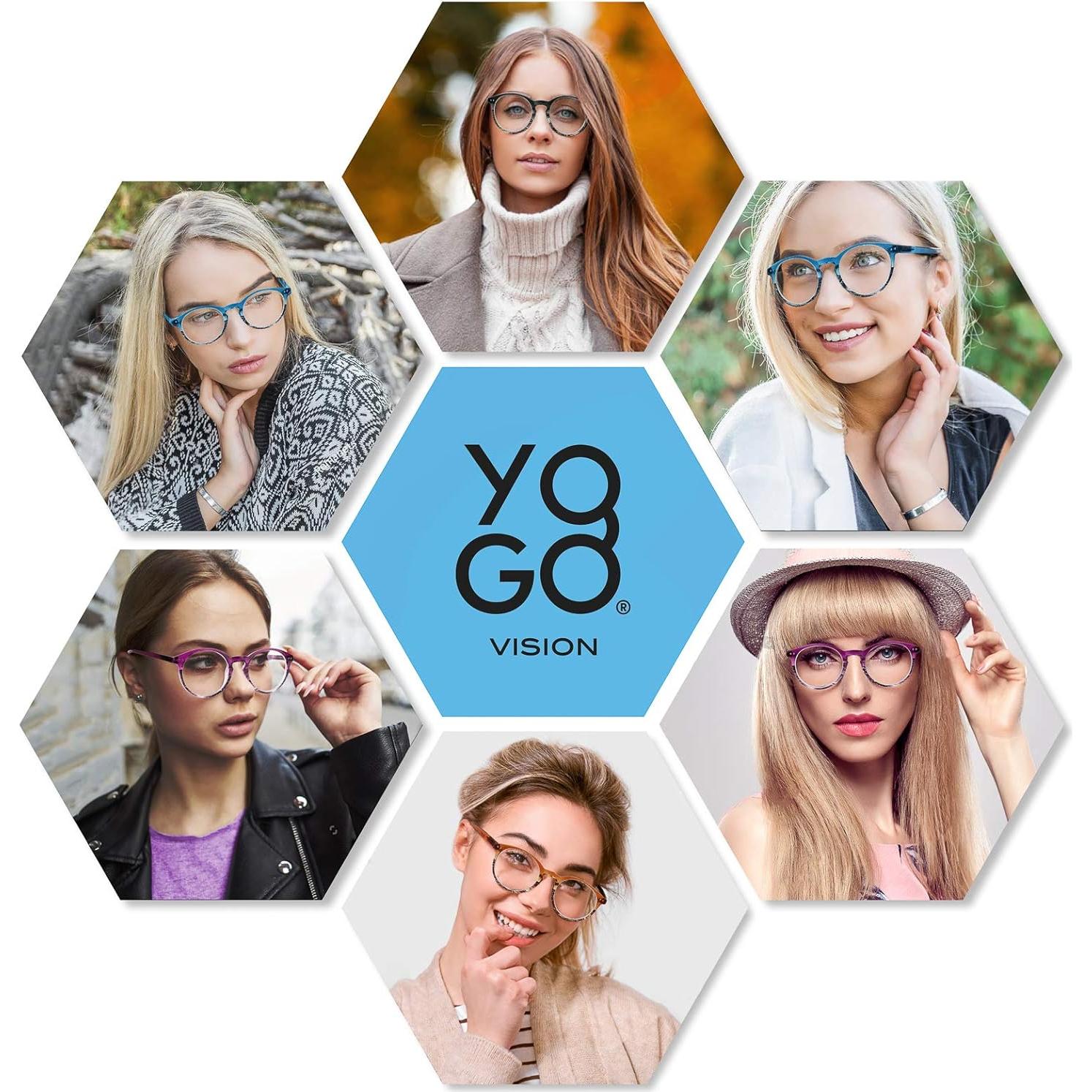 Gafas de lectura Yogo Vision con bloqueo luz azul - 4 pares