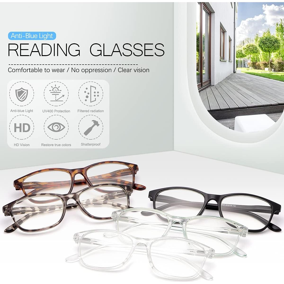 Gafas de Lectura Antirreflejo LJIMI - Paquete de 5 Unidades