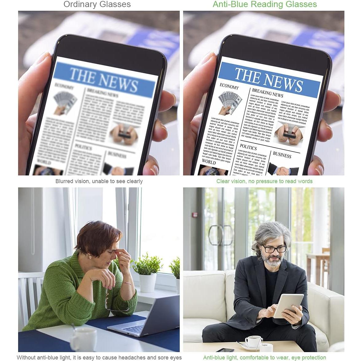 Gafas de Lectura Antirreflejo LJIMI - Paquete de 5 Unidades