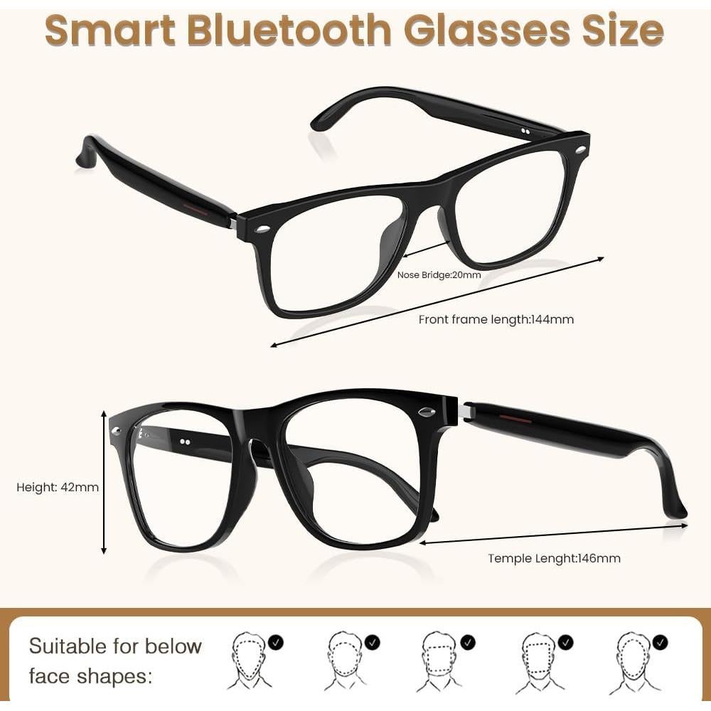 Gafas Inteligentes Bluetooth Jacuate con Bloqueo Luz Azul