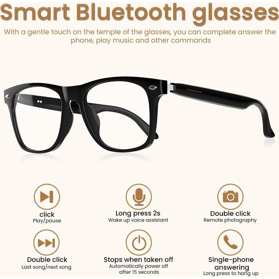 Gafas Inteligentes Bluetooth Jacuate con Bloqueo Luz Azul