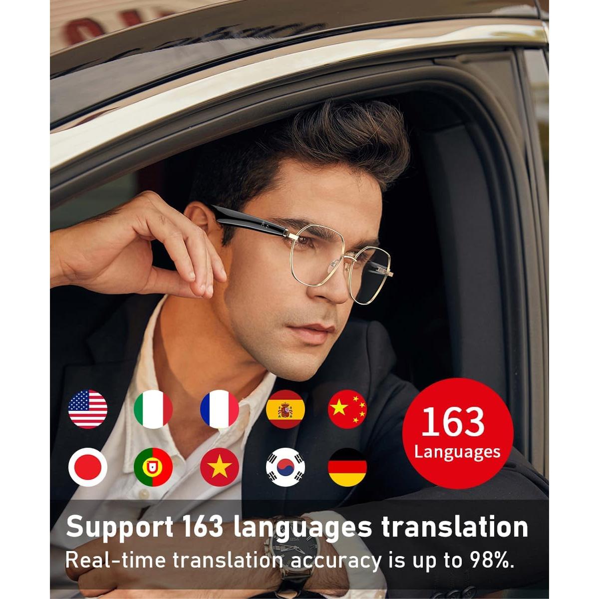 Gafas Inteligentes Bluetooth IEOTT con Traducción 163 Idiomas