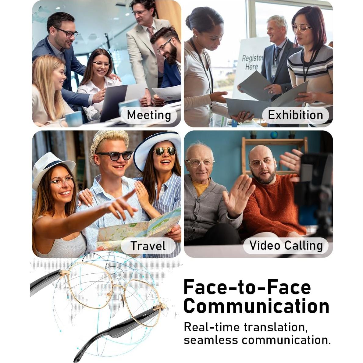 Gafas Inteligentes Bluetooth IEOTT con Traducción 163 Idiomas