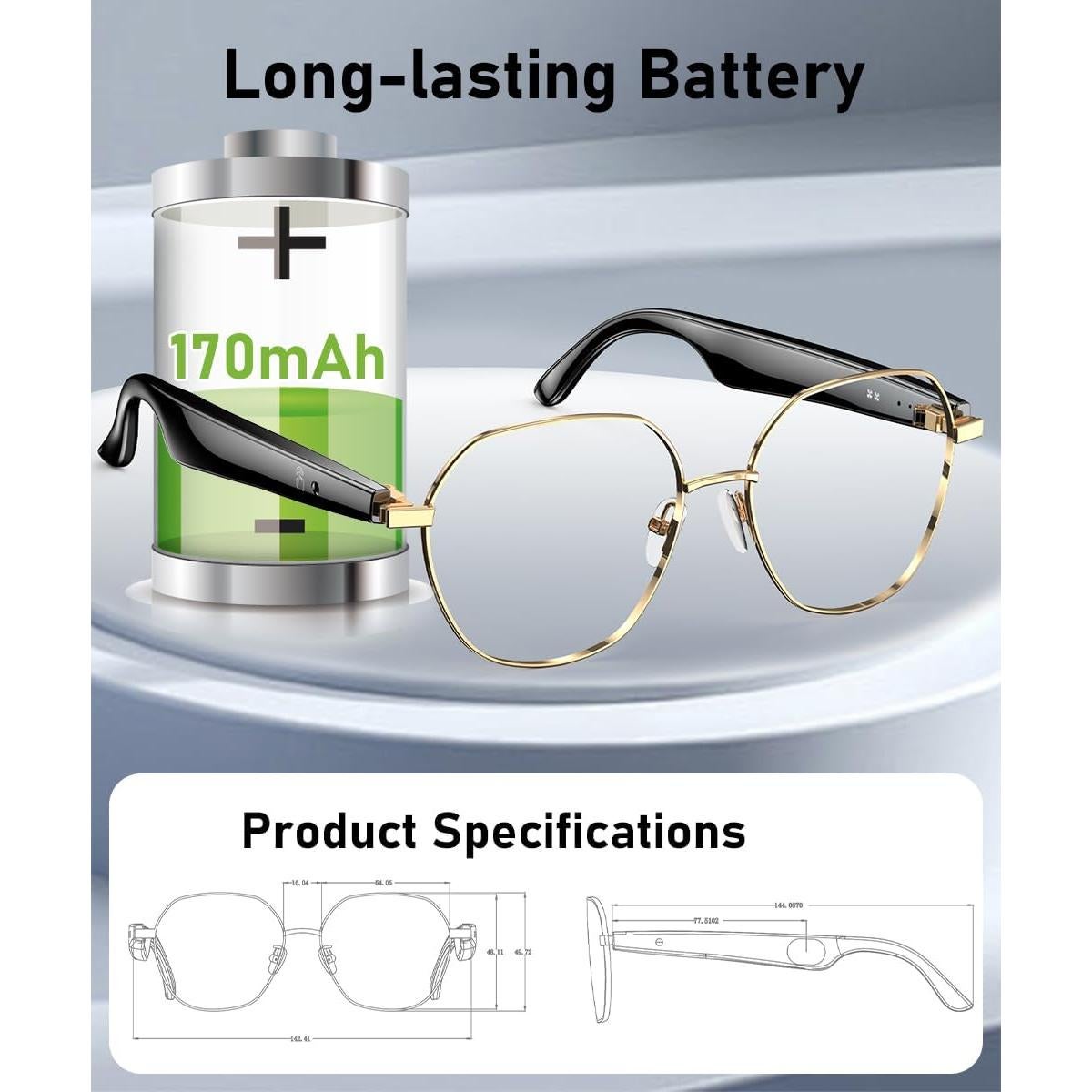 Gafas Inteligentes Bluetooth IEOTT con Traducción 163 Idiomas