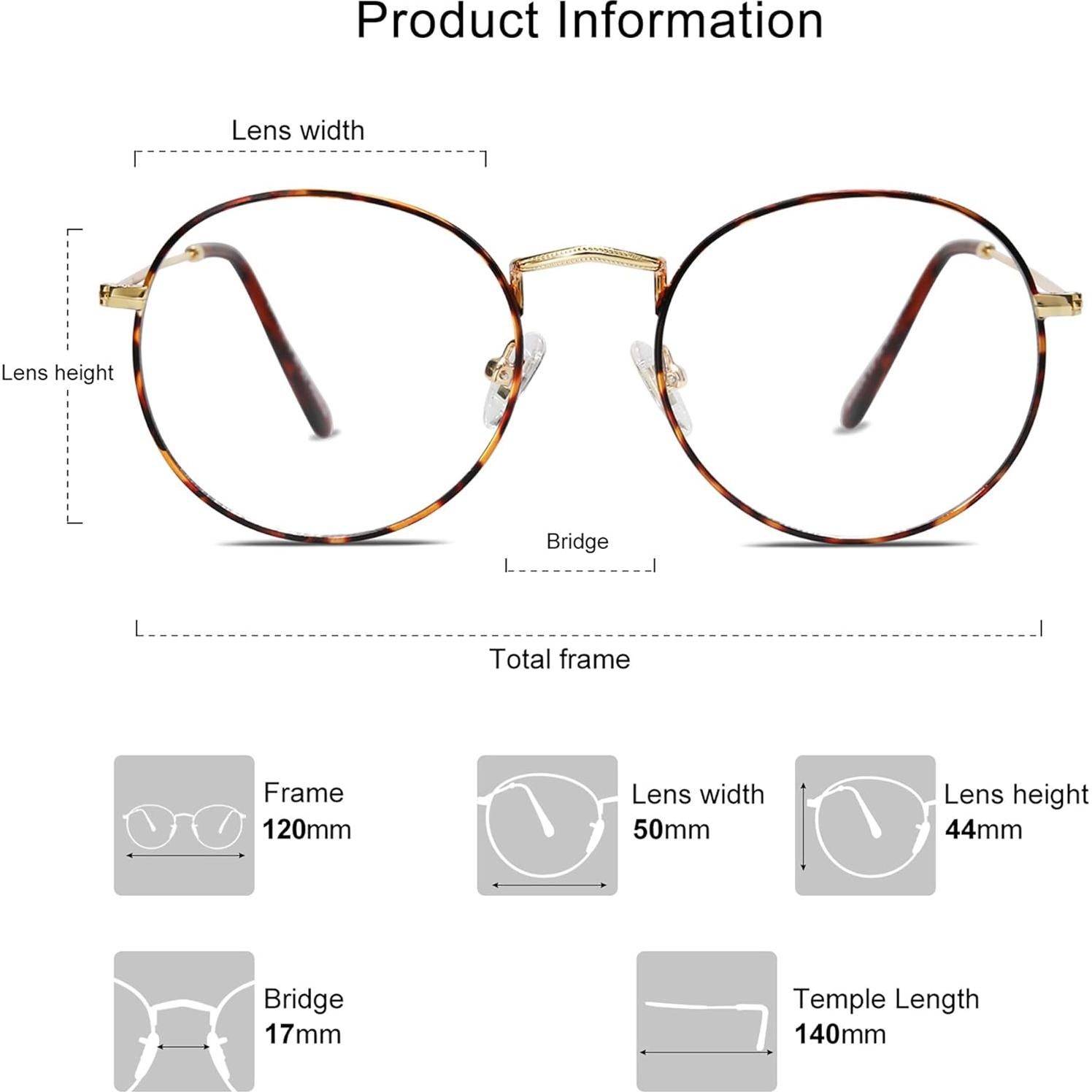 Gafas de Computadora SOJOS Redondas Bloqueo Luz Azul SJ5024B
