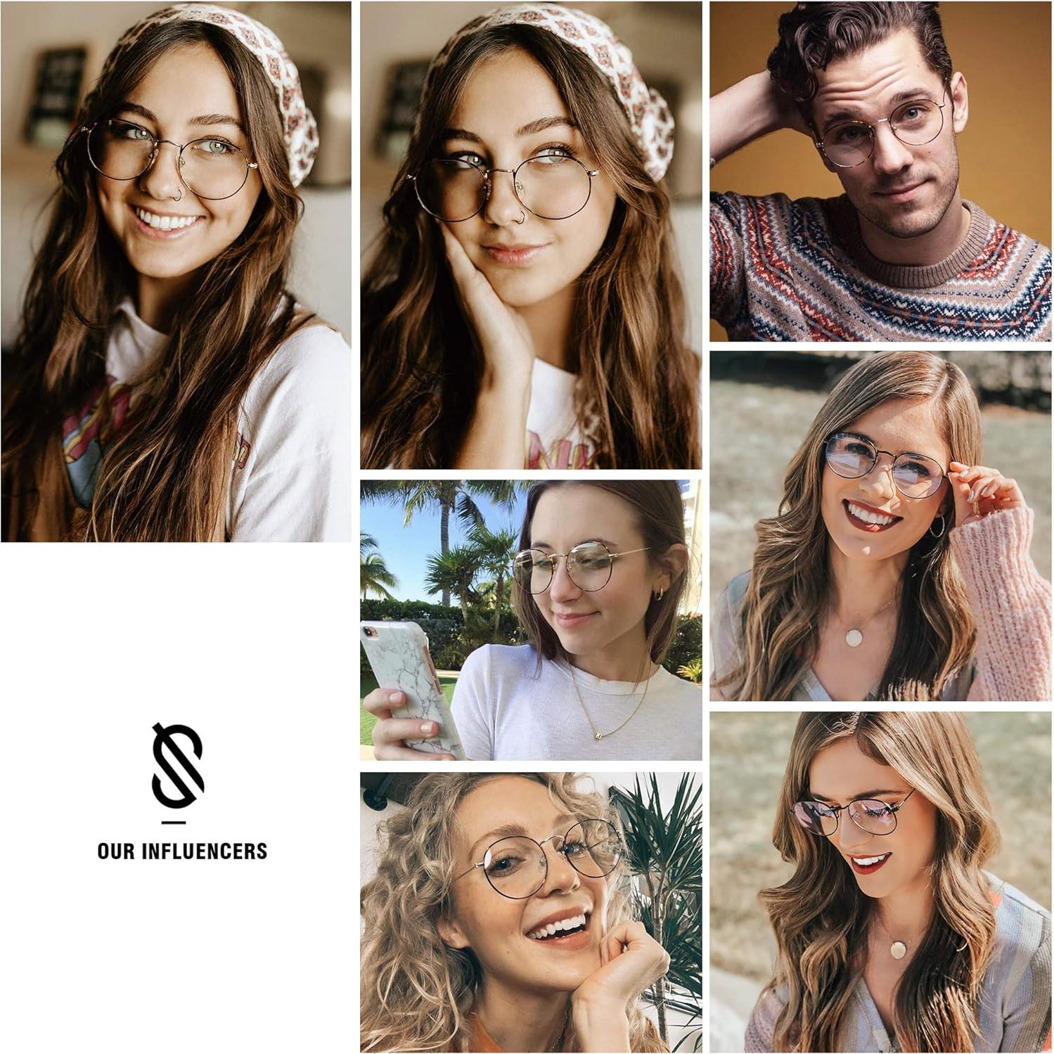 Gafas de Computadora SOJOS Redondas Bloqueo Luz Azul SJ5024B