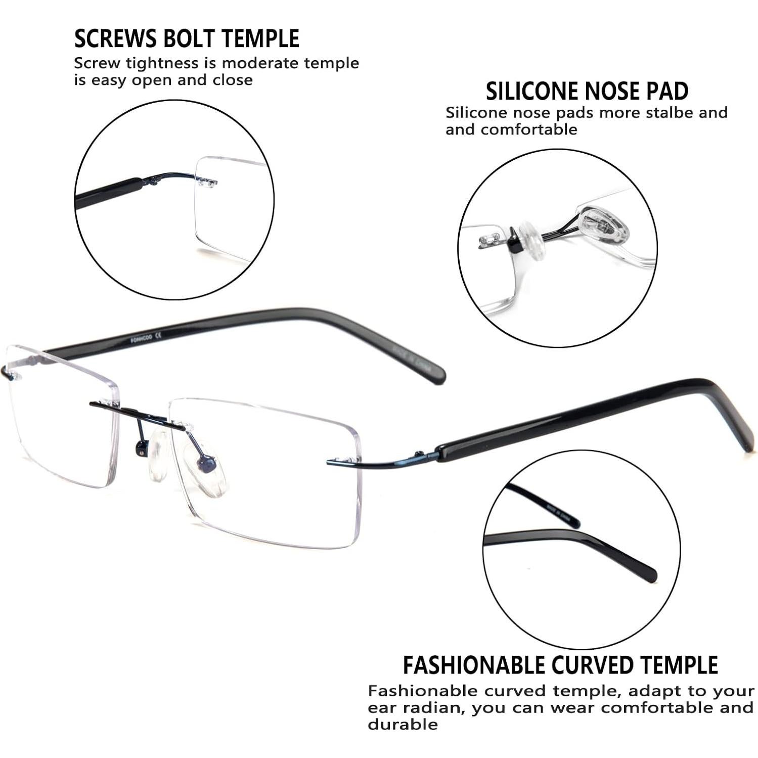 Gafas Bloqueadoras de Luz Azul FONHCOO Unisex Sin Montura