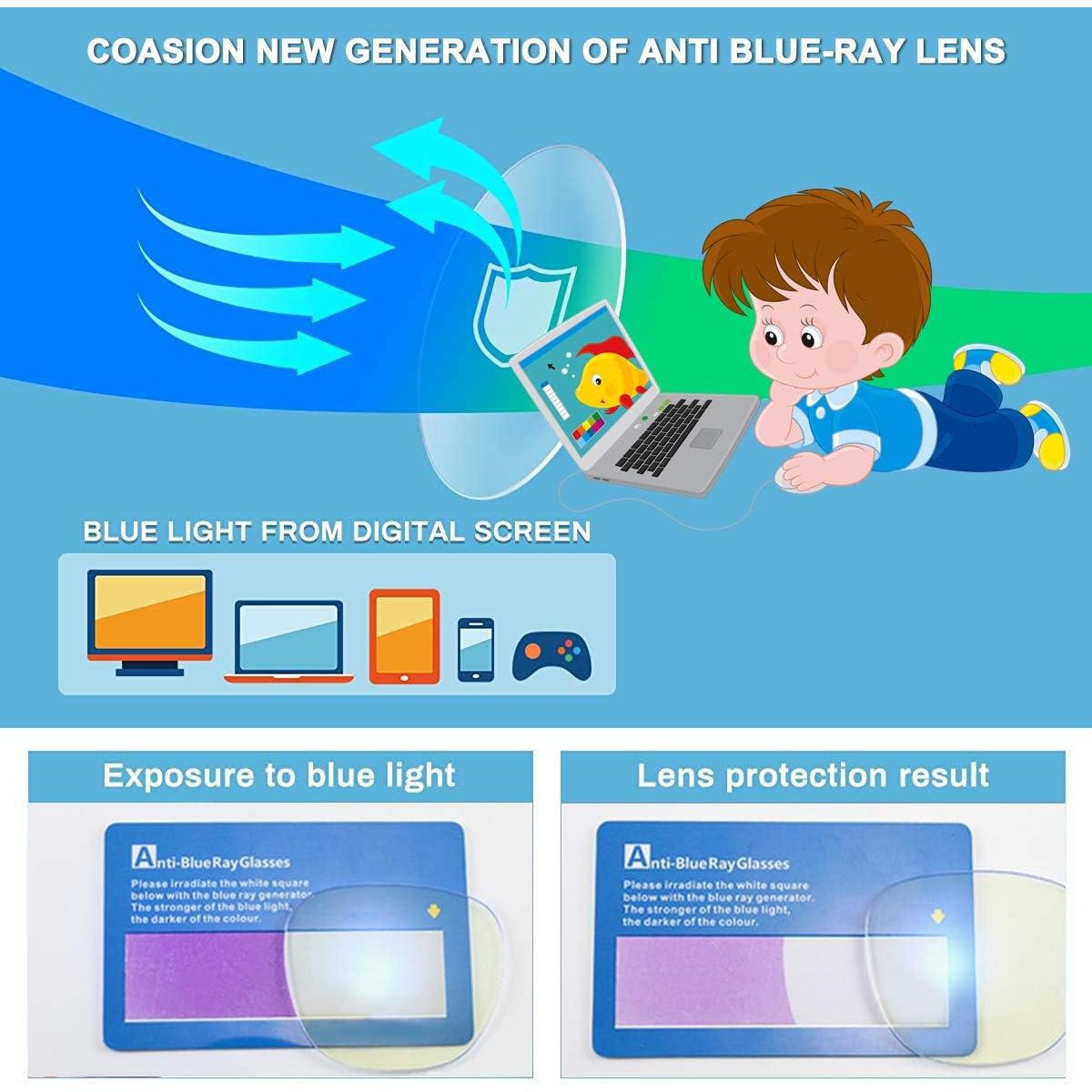 Gafas Anti Luz Azul COASION para Niños 3 a 12 Años - 3 Paquetes