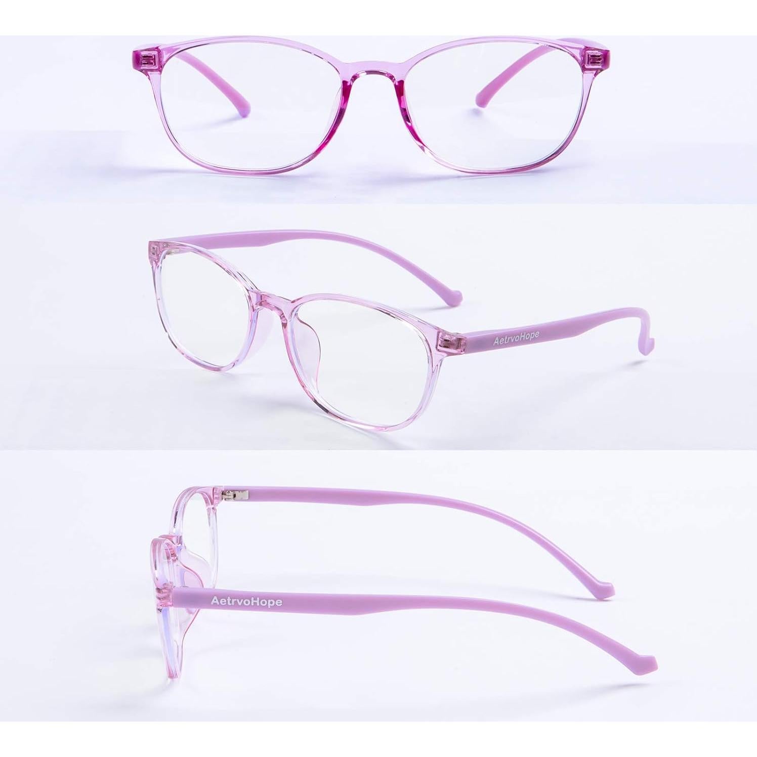 Gafas Anti Luz Azul AetrvoHope para Niños UV400 Rosa Claro