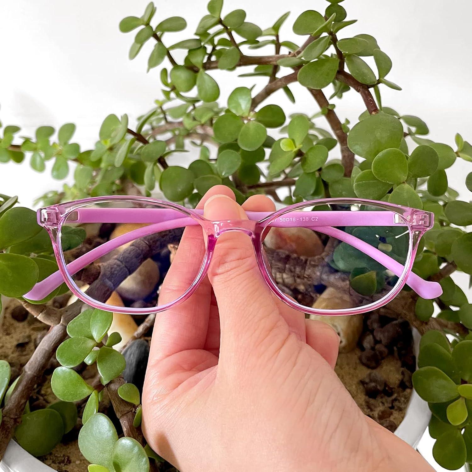 Gafas Anti Luz Azul AetrvoHope para Niños UV400 Rosa Claro