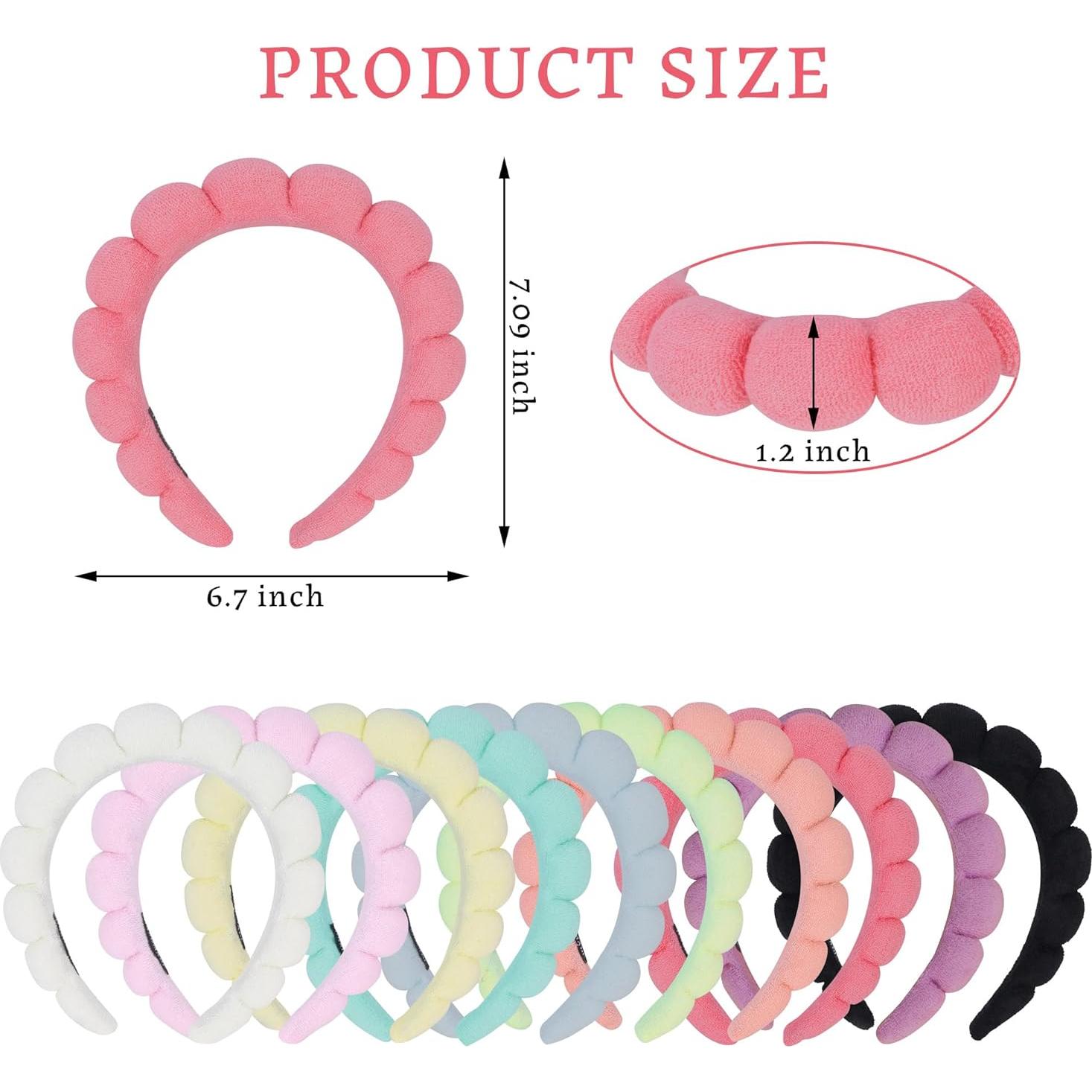 10 Bandas de Spa RAISEY para Maquillaje y Lavado Facial