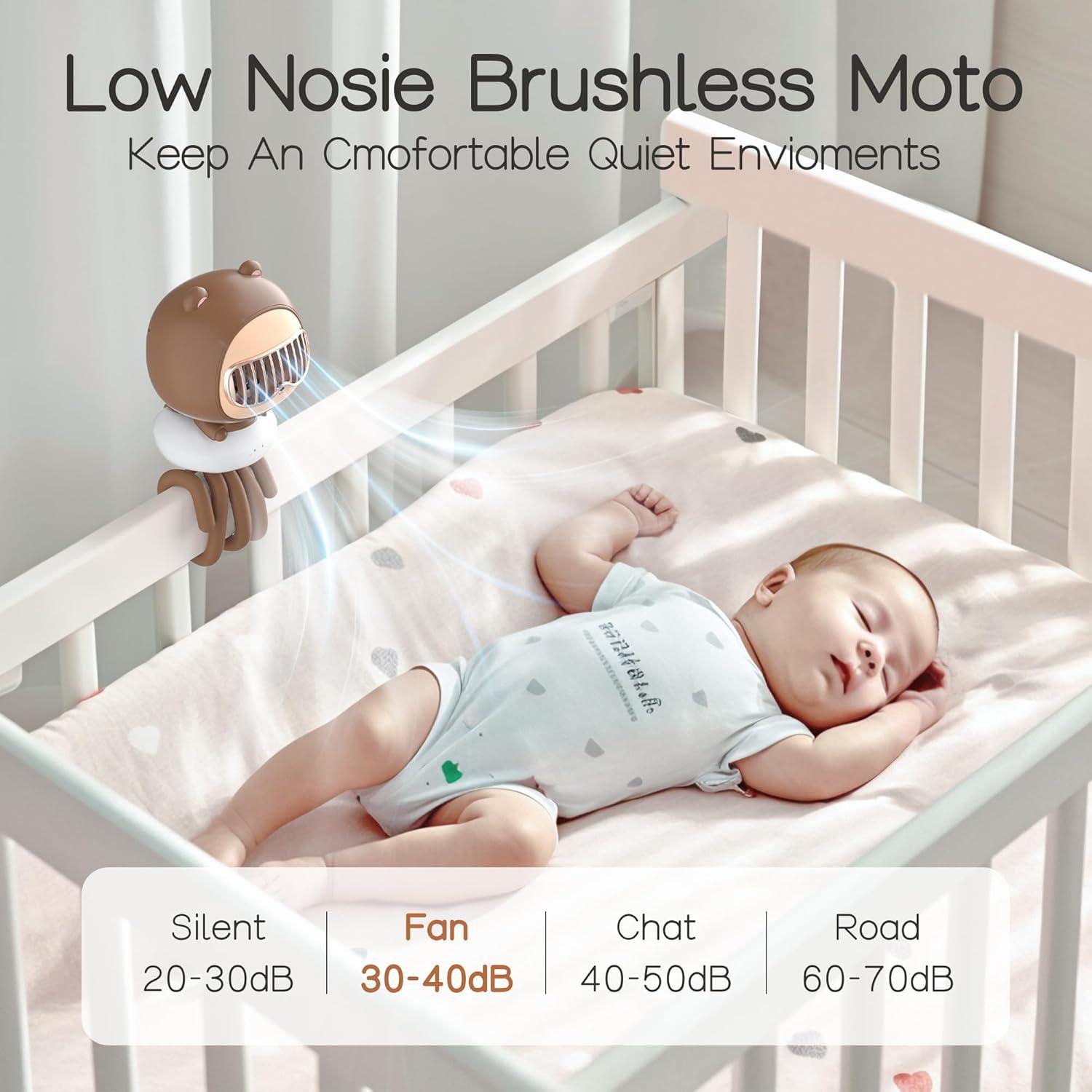 Ventilador Clip On para Bebé KinYiLO F62 Oso 4 Velocidades