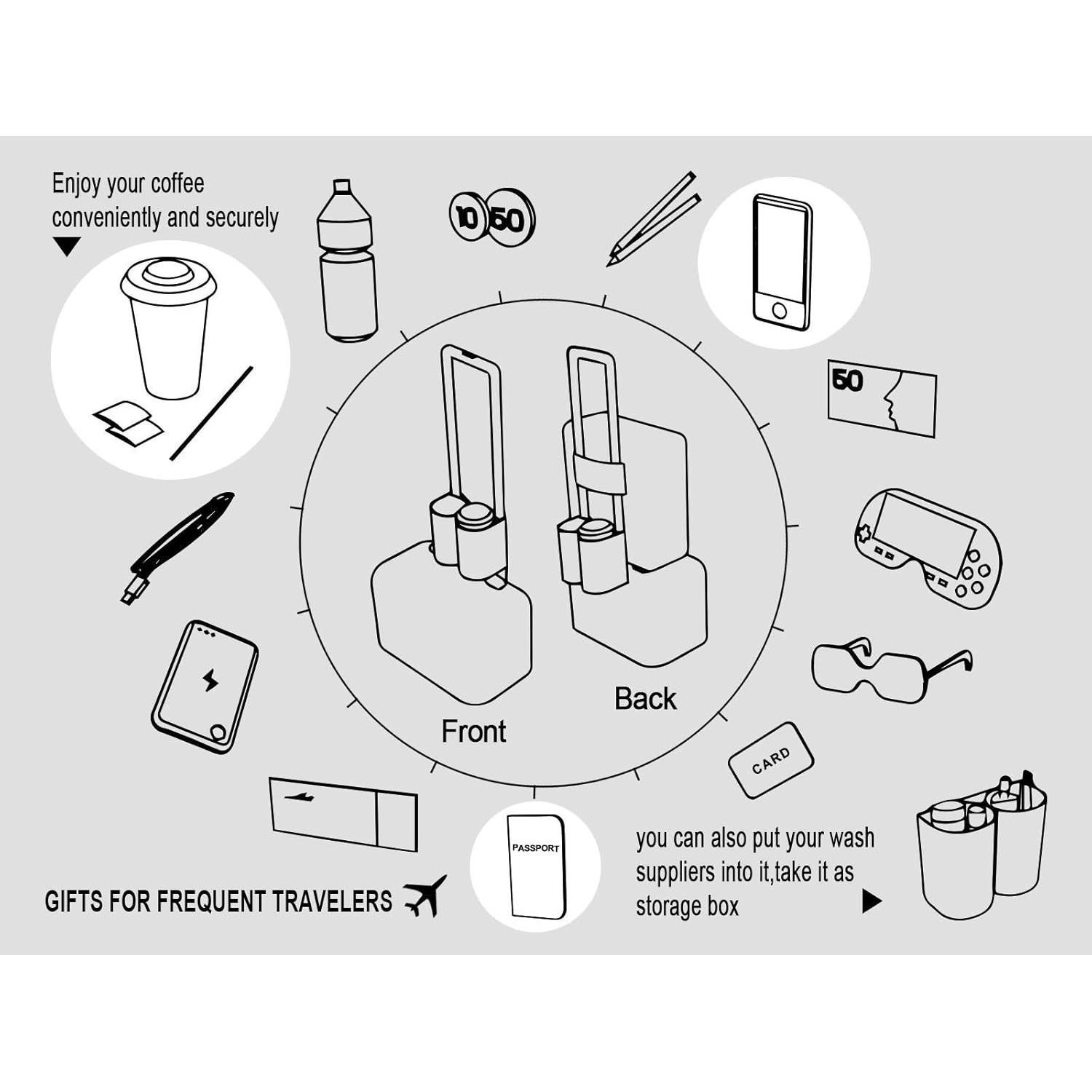 Soporte para Taza de Viaje Riemot - Porta 2 Bebidas - Gris