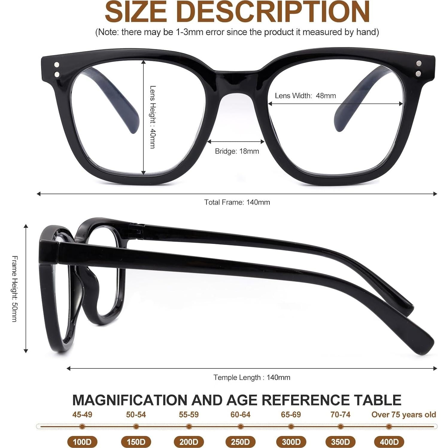 Gafas de lectura Firstsense +1.5 con bloqueo luz azul negras